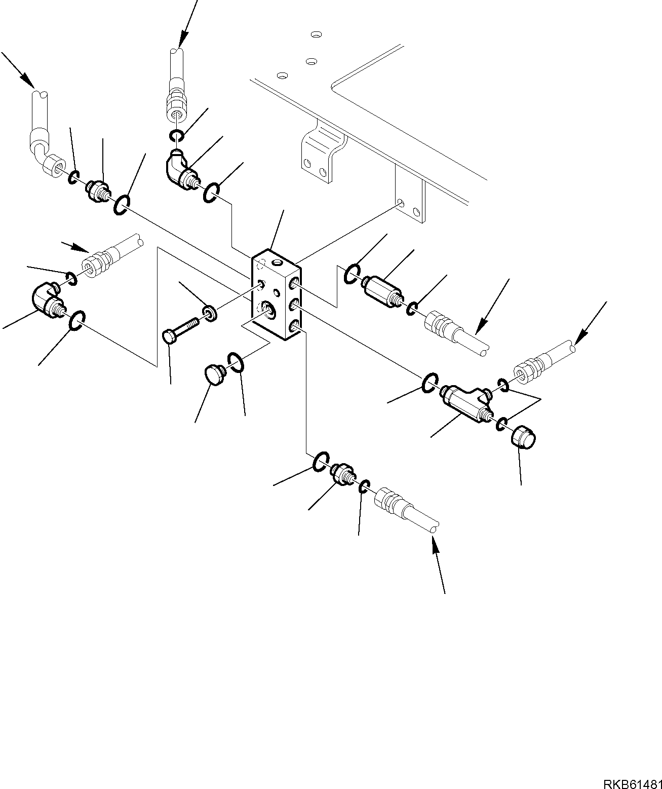 Komatsu parts book diagram for PC88MR-6 S/N F00003 AND UP: HYDRAULIC PIPING (SERVOCONTROL RETURN LINE) (2/2)