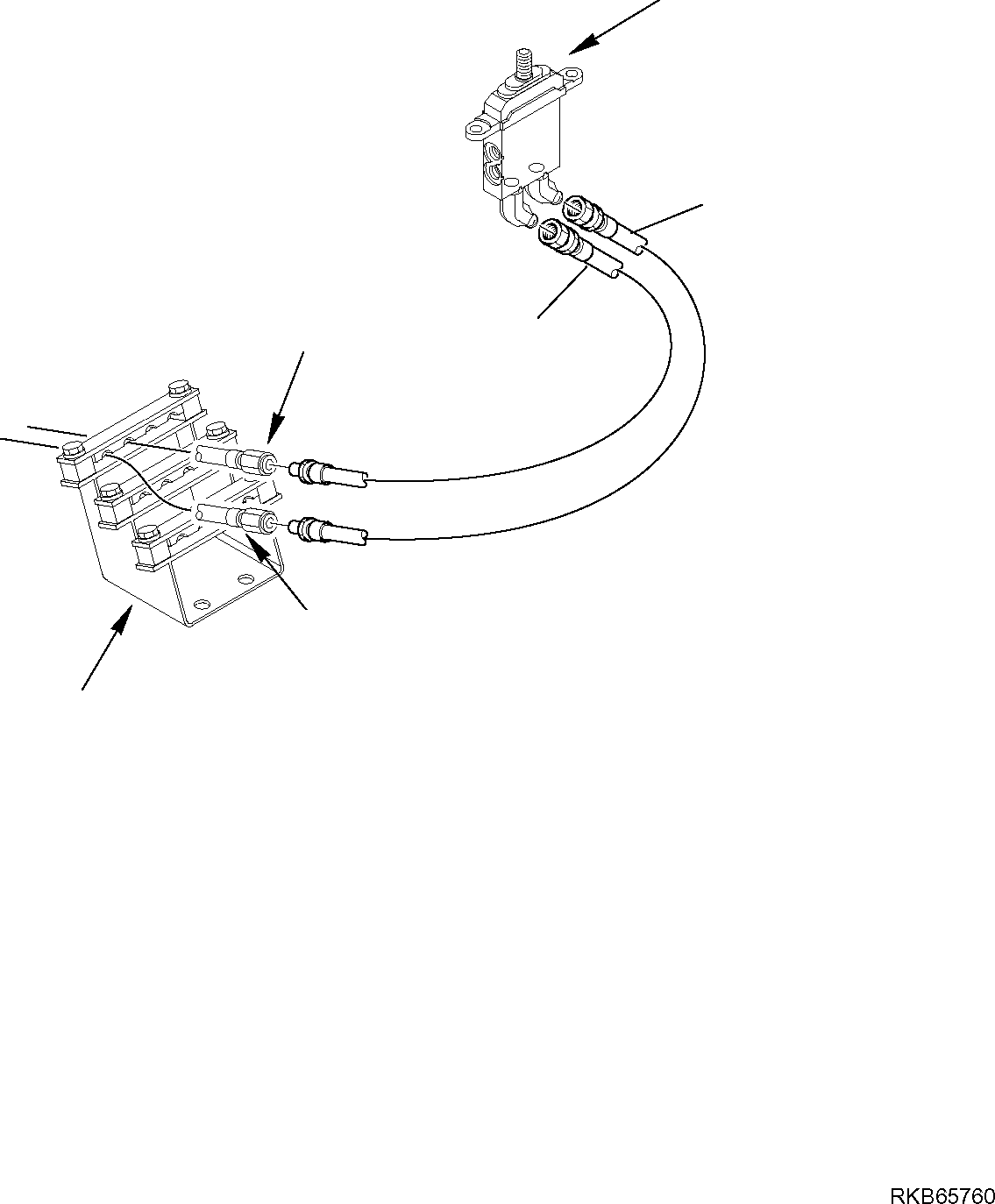 Komatsu parts book diagram for PC88MR-6 S/N F00003 AND UP: HYDRAULIC PIPING (BLADE VALVE LINE) (2/3)