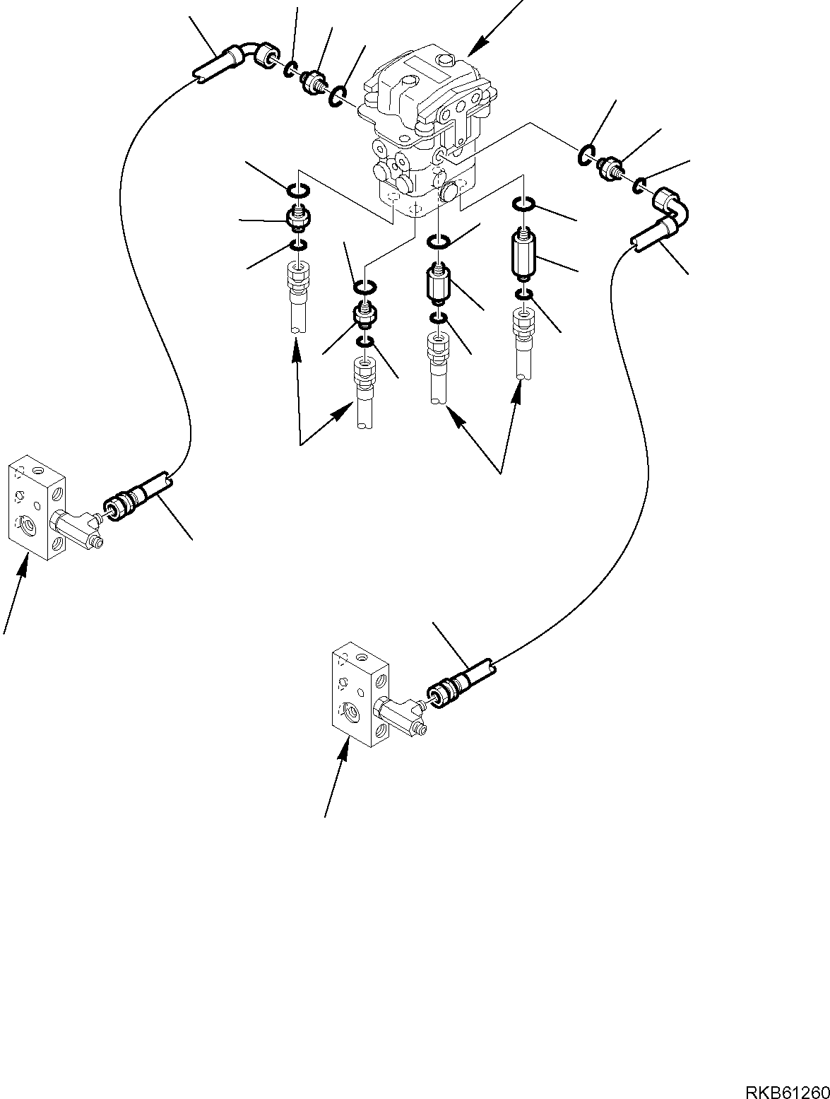 Komatsu parts book diagram for PC88MR-6 S/N F00003 AND UP: HYDRAULIC PIPING (TRAVEL PPC LINE) (1/2)
