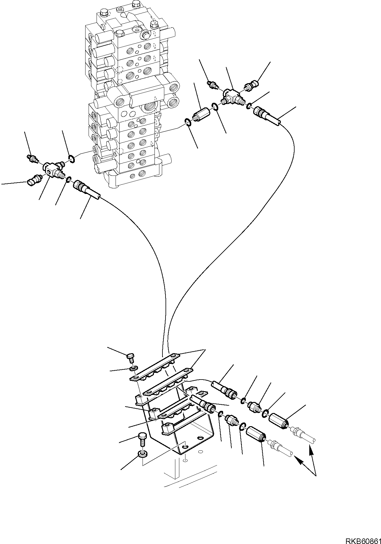 Komatsu parts book diagram for PC88MR-6 S/N F00003 AND UP: HYDRAULIC PIPING (SWING PPC VALVE LINE) (2/2)