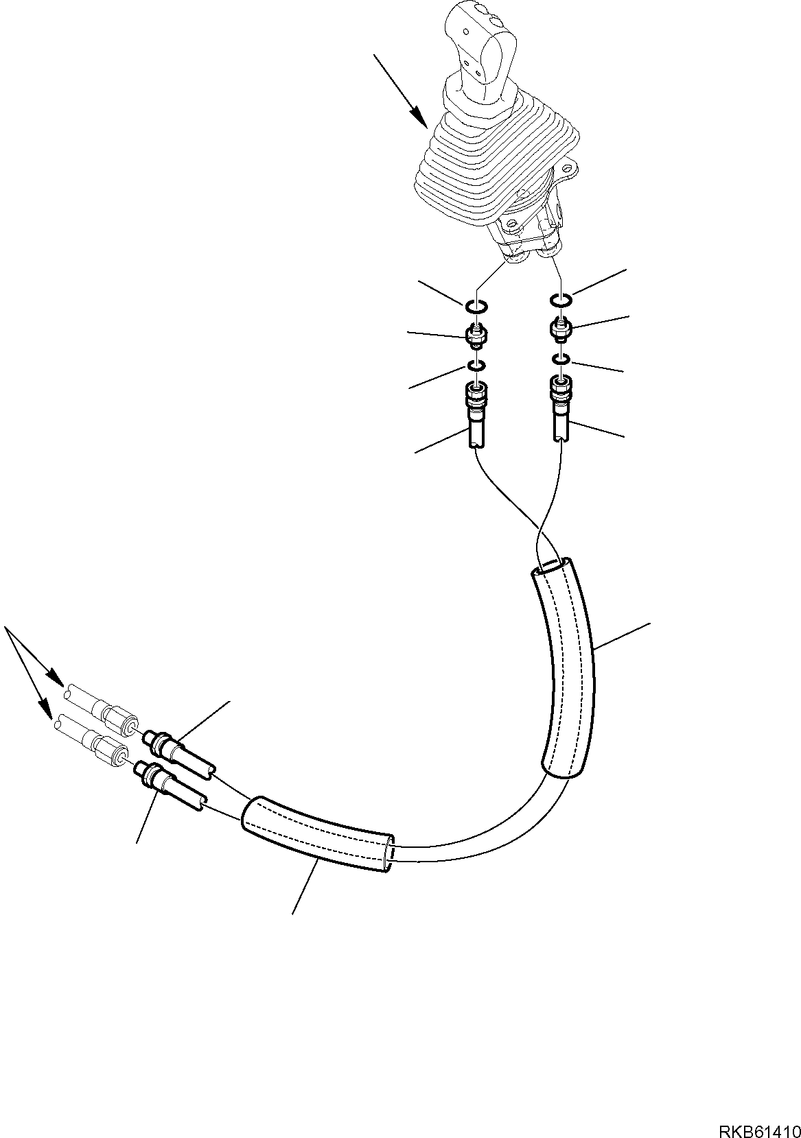 Komatsu parts book diagram for PC88MR-6 S/N F00003 AND UP: HYDRAULIC PIPING (BUCKET PPC VALVE LINE) (1/2)