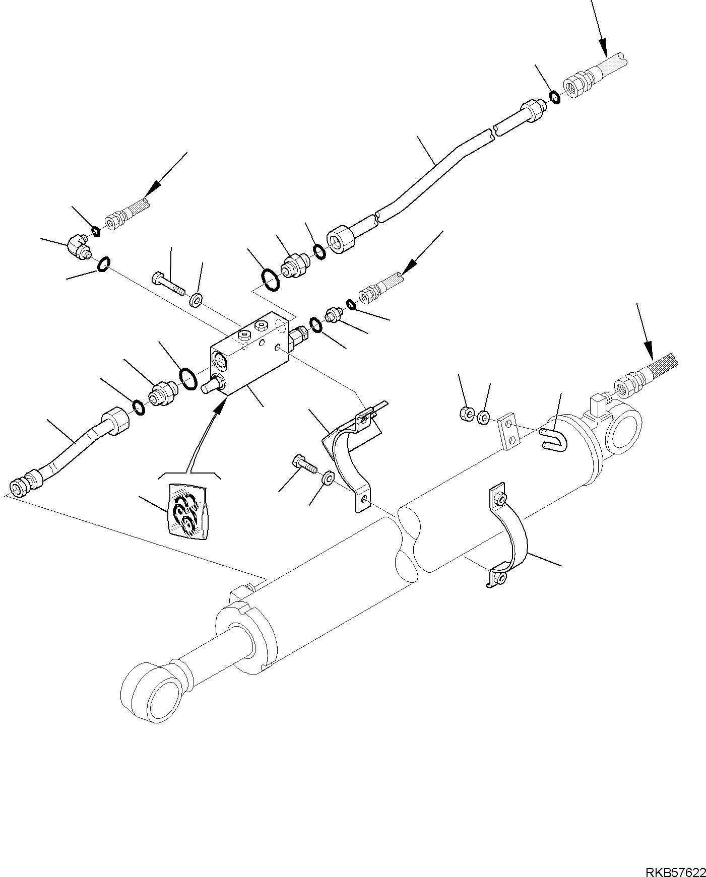 Komatsu parts book diagram for PC88MR-6 S/N F00003 AND UP: HYDRAULIC PIPING (ARM LINE) (SAFETY VALVE) (3/3)