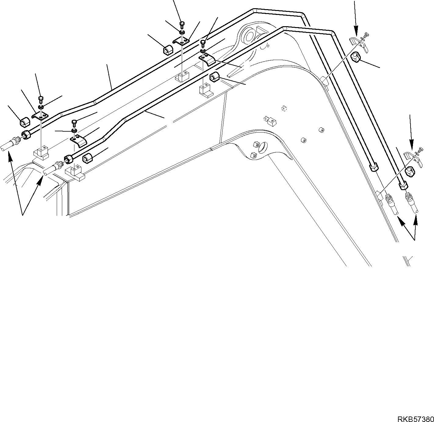 Komatsu parts book diagram for PC88MR-6 S/N F00003 AND UP: HYDRAULIC PIPING (BUCKET LINE) (2/3)