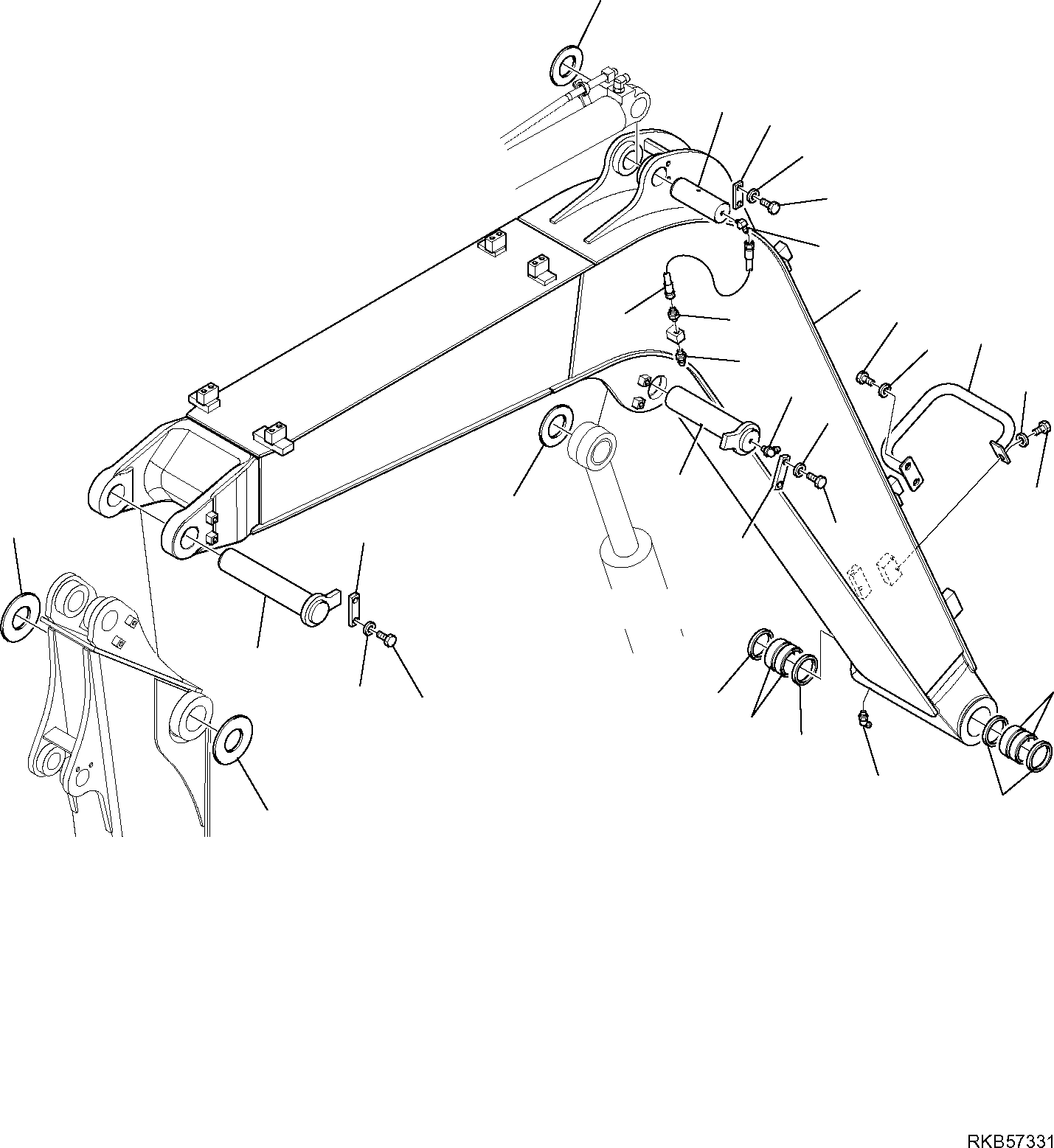 Komatsu parts book diagram for PC88MR-6 S/N F00003 AND UP: BOOM