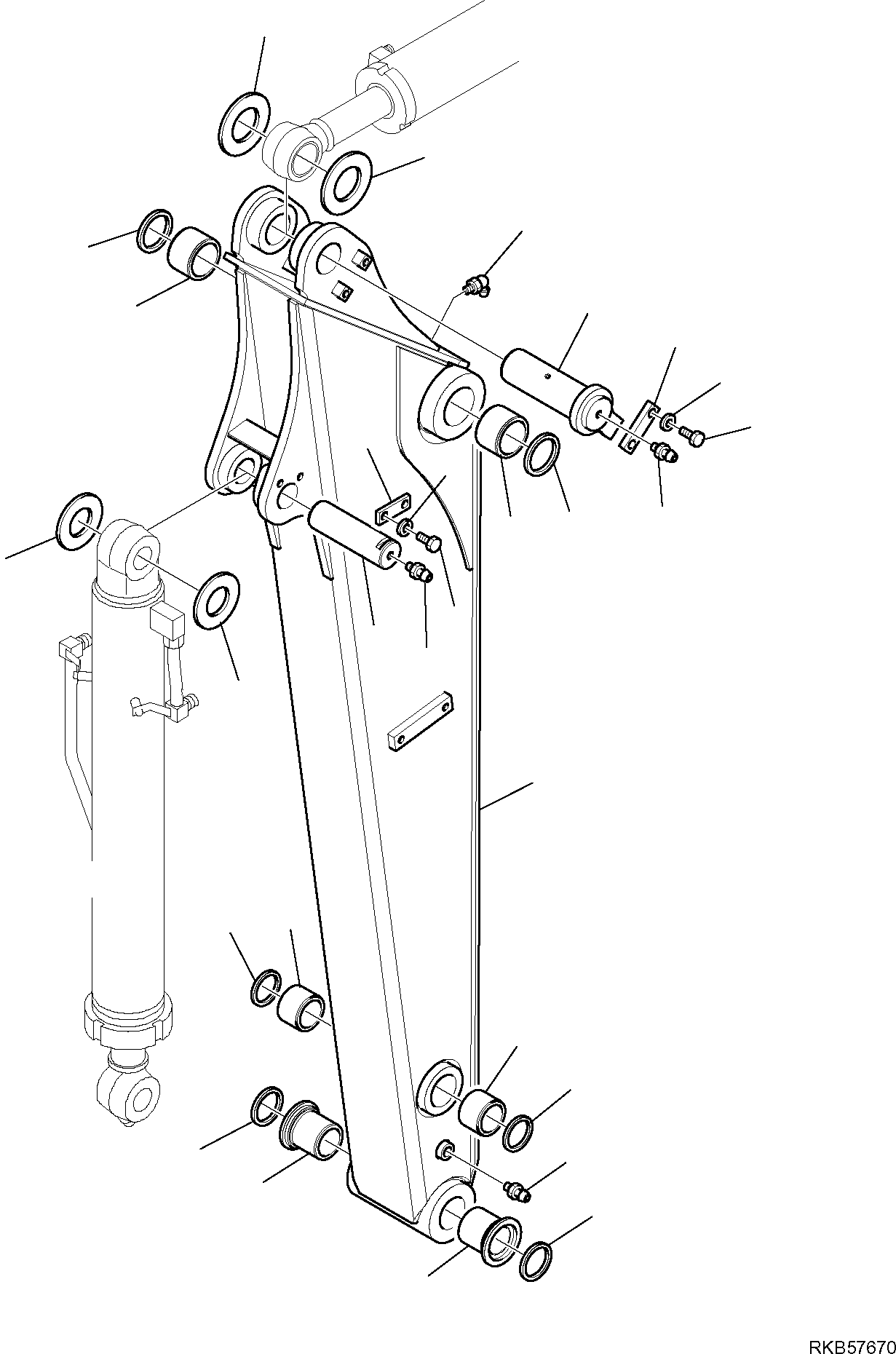 Komatsu parts book diagram for PC88MR-6 S/N F00003 AND UP: ARM, L=1650 MM