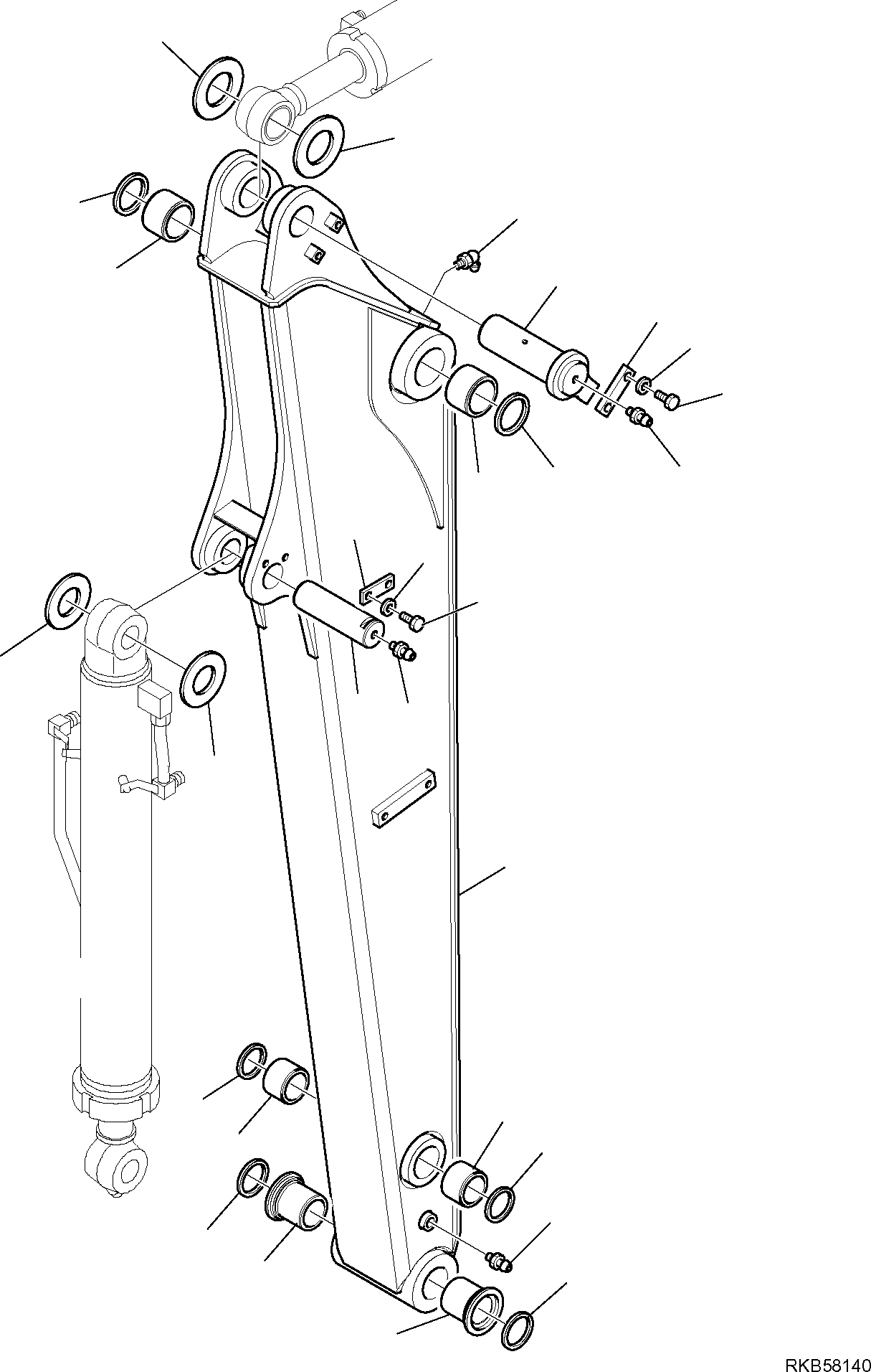 Komatsu parts book diagram for PC88MR-6 S/N F00003 AND UP: ARM, L=1900 MM