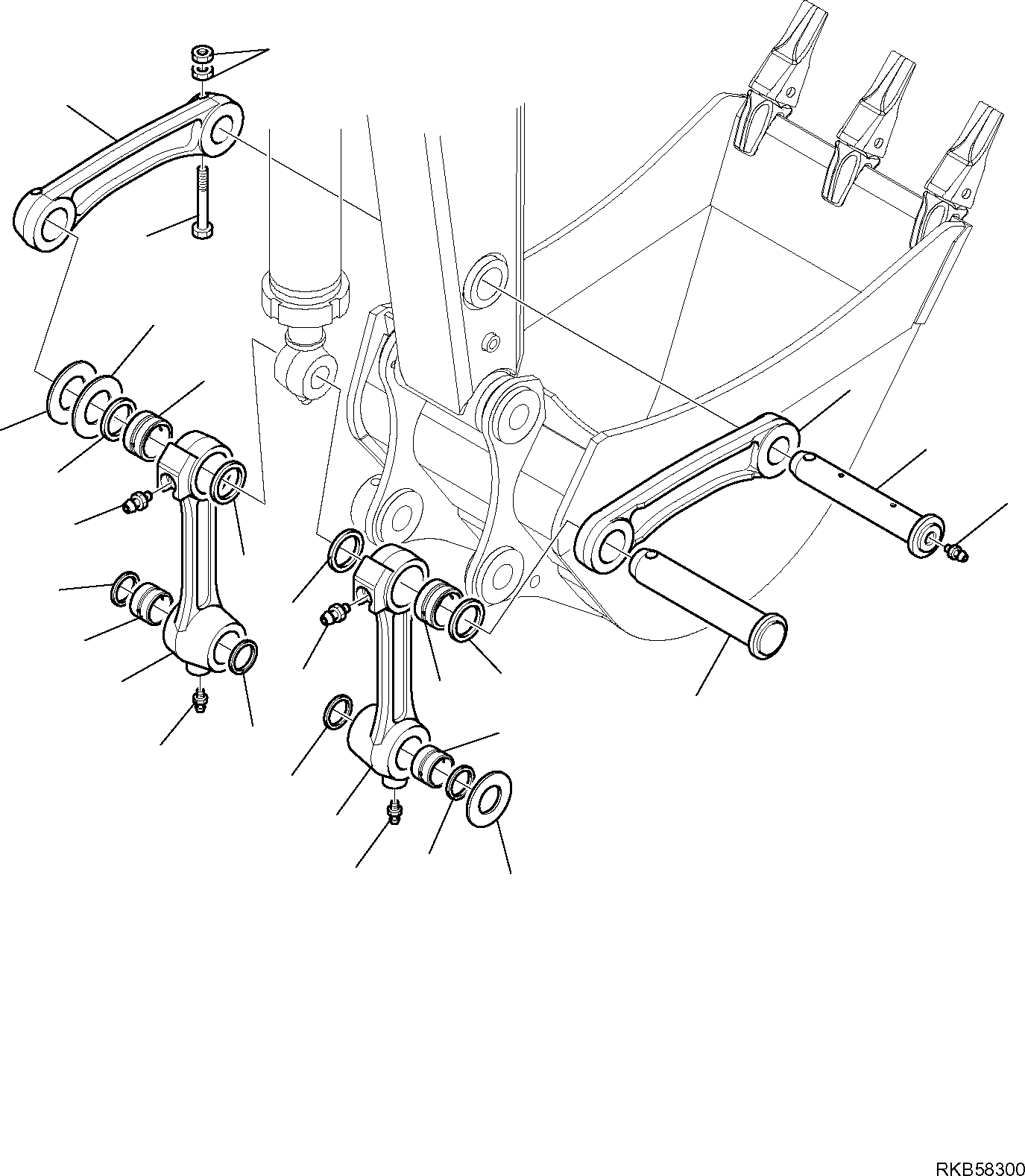 Komatsu parts book diagram for PC88MR-6 S/N F00003 AND UP: BUCKET LINK