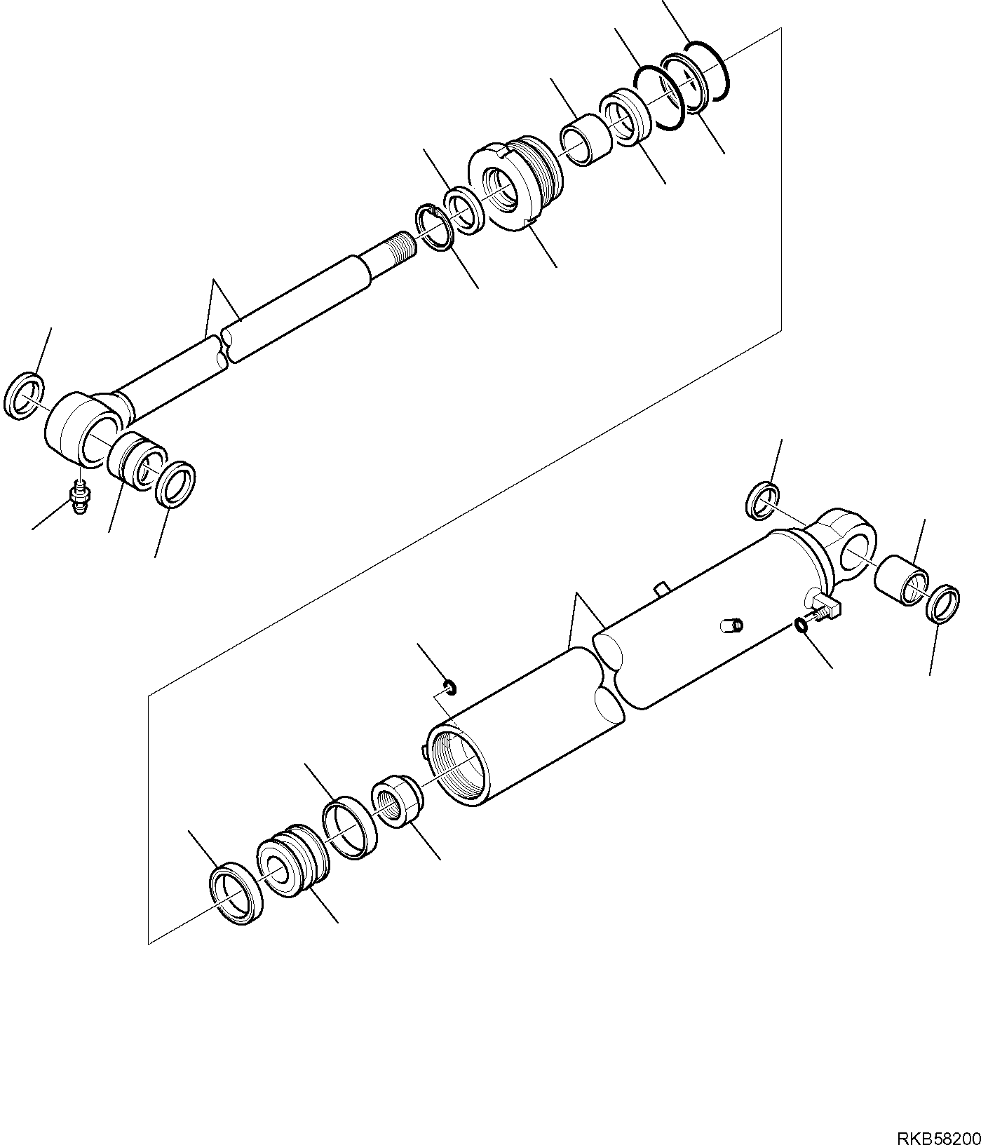Komatsu parts book diagram for PC88MR-6 S/N F00003 AND UP: BUCKET CYLINDER
