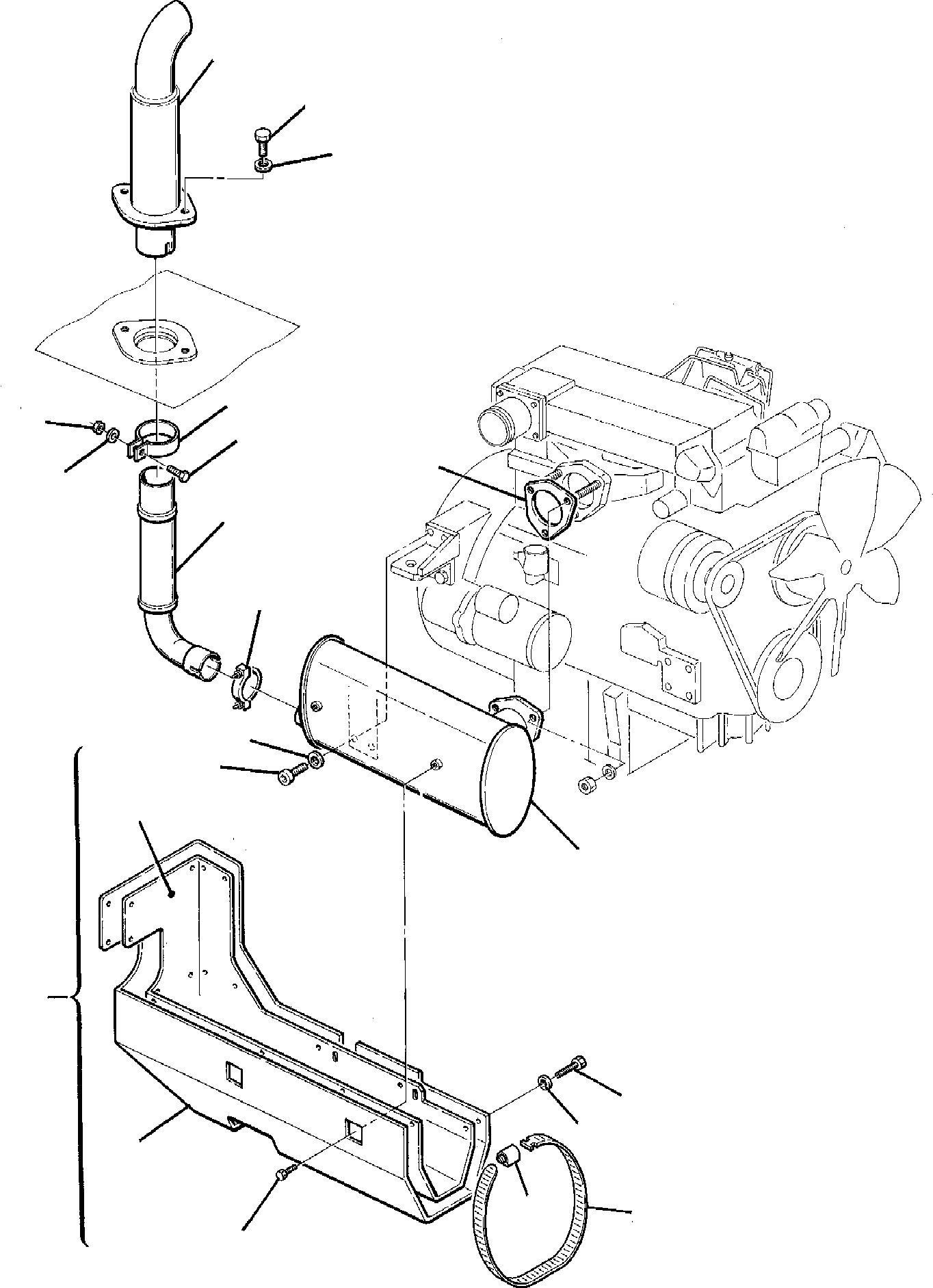 Excavators Komatsu / PC95-1 S/N 5005145-Up(pc95_1) / MUFFLER AND PIPING(B-0040 : 1110)