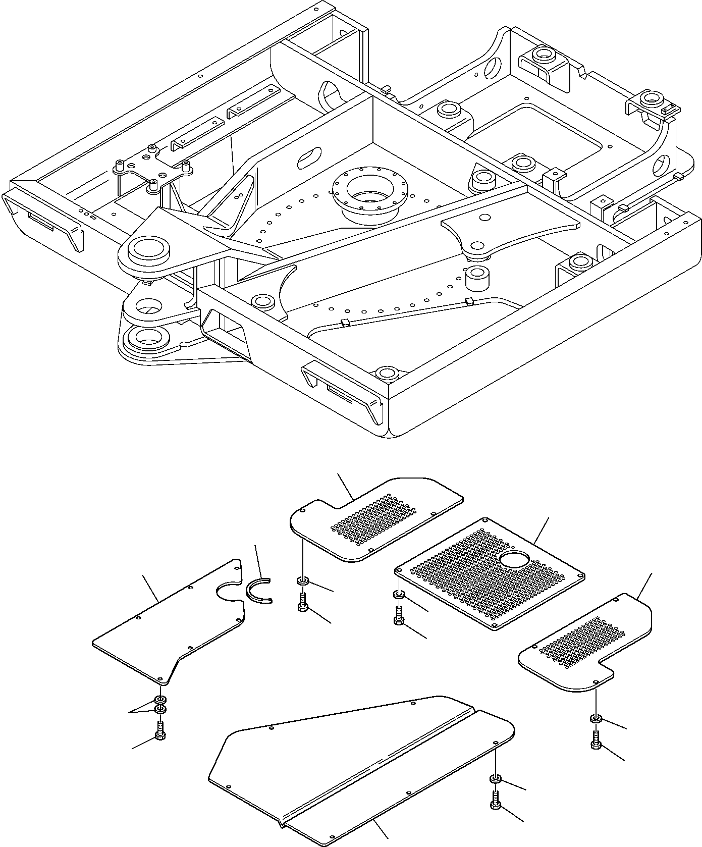 Excavators Komatsu / PC95R-2 USA S/N 21D5200330-Up(pc95ar_a) / REVOLVING FRAME UNDER COVER(F-0040 : 5050)