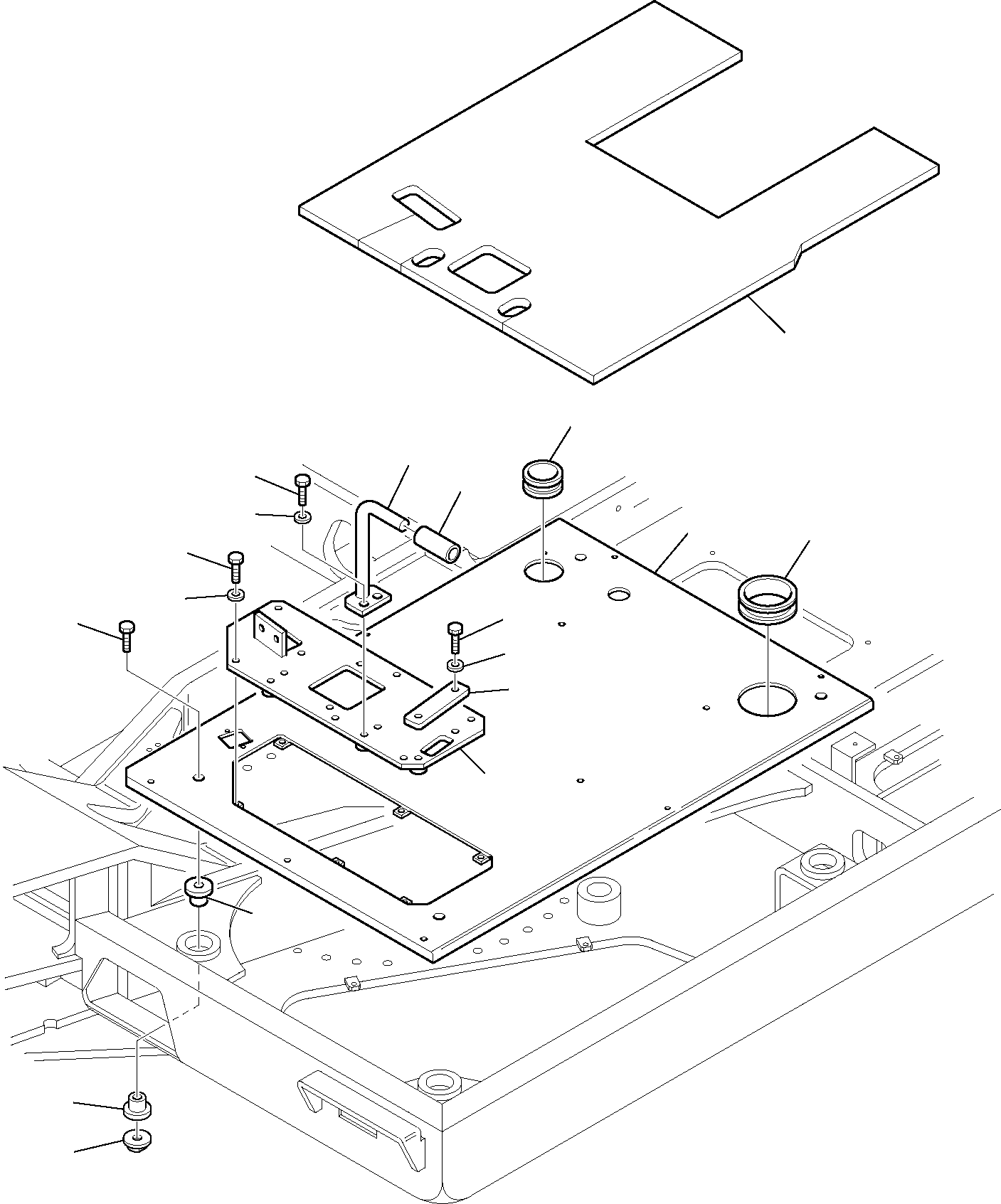 Excavators Komatsu / PC95R-2 USA S/N 21D5200330-Up(pc95ar_a) / FLOOR PLATE (1/2)(F-0050 : 5100)