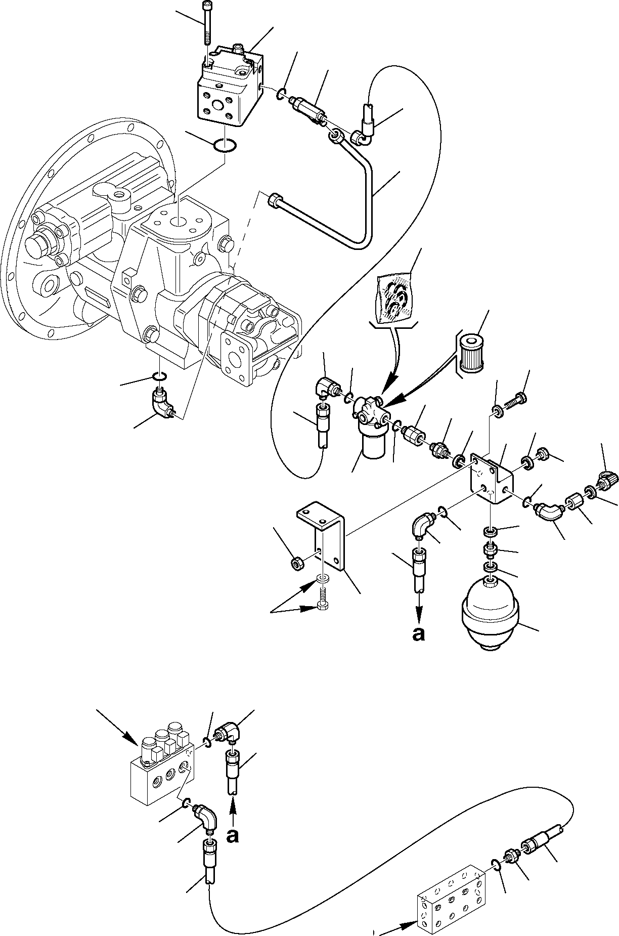 Excavators Komatsu / PC95R-2 USA S/N 21D5200330-Up(pc95ar_a) / HYDRAULIC PIPING (PPC VALVE DELIVERY LINE)(G-0350 : 6550)