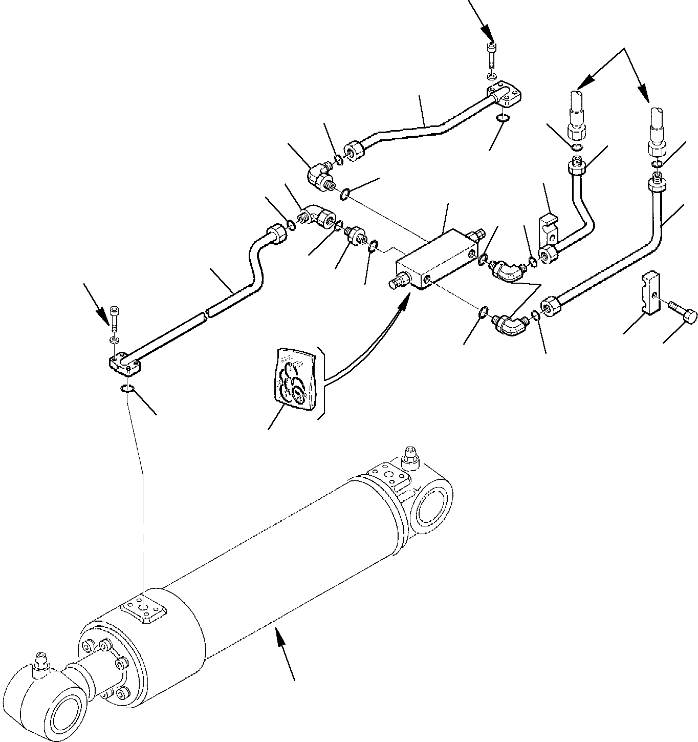 Excavators Komatsu / PC95R-2 USA S/N 21D5200330-Up(pc95ar_a) / HYDRAULIC PIPING (2nd BOOM CYLINDER LINE) (SAFETY VALVE)(G-0430 : 6715)