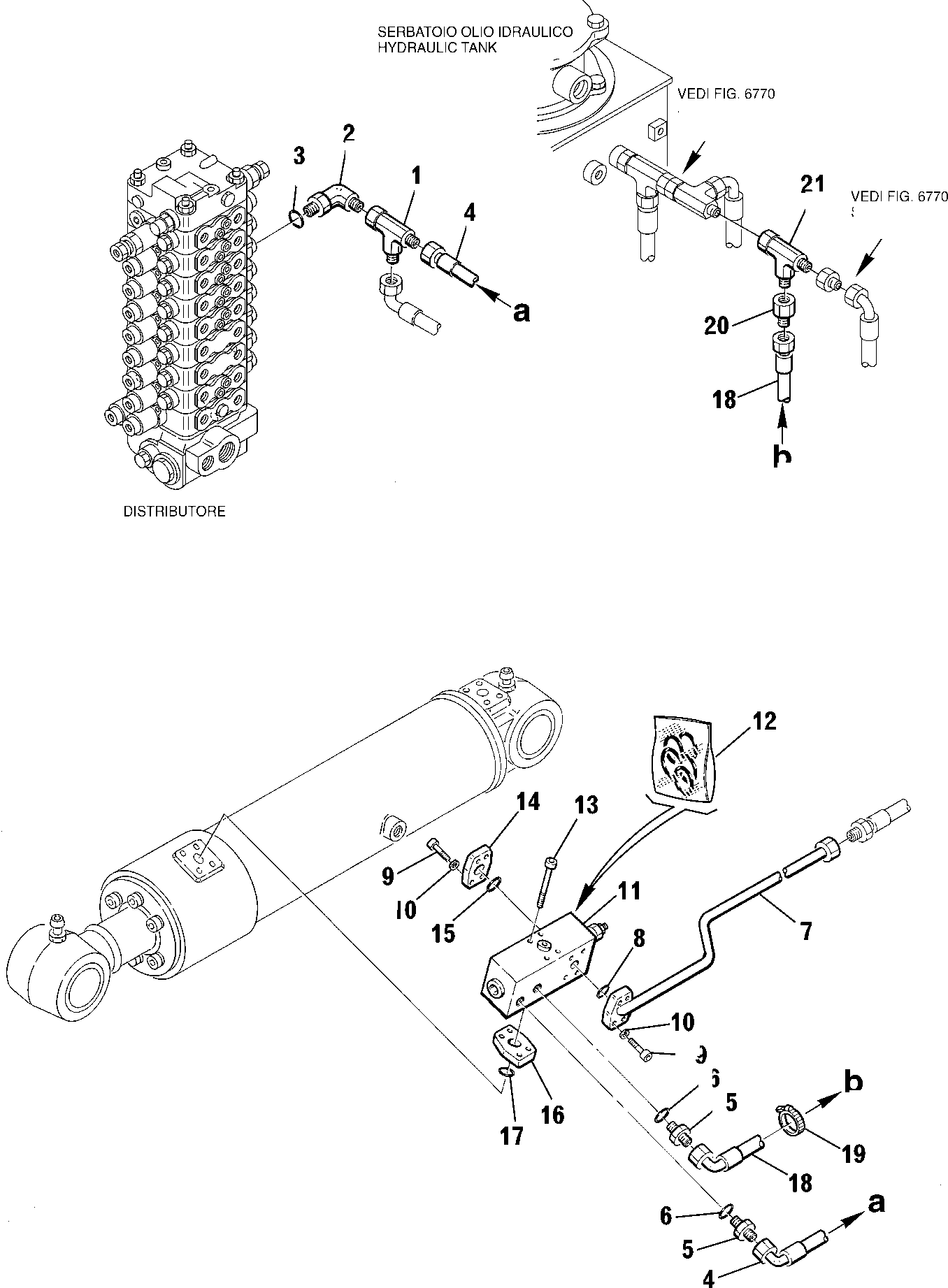 Excavators Komatsu / PC95R-2 USA S/N 21D5200330-Up(pc95ar_a) / HYDRAULIC PIPING (ARM CYLINDER LINE) (SAFETY VALVE)(G-0460 : 6727)