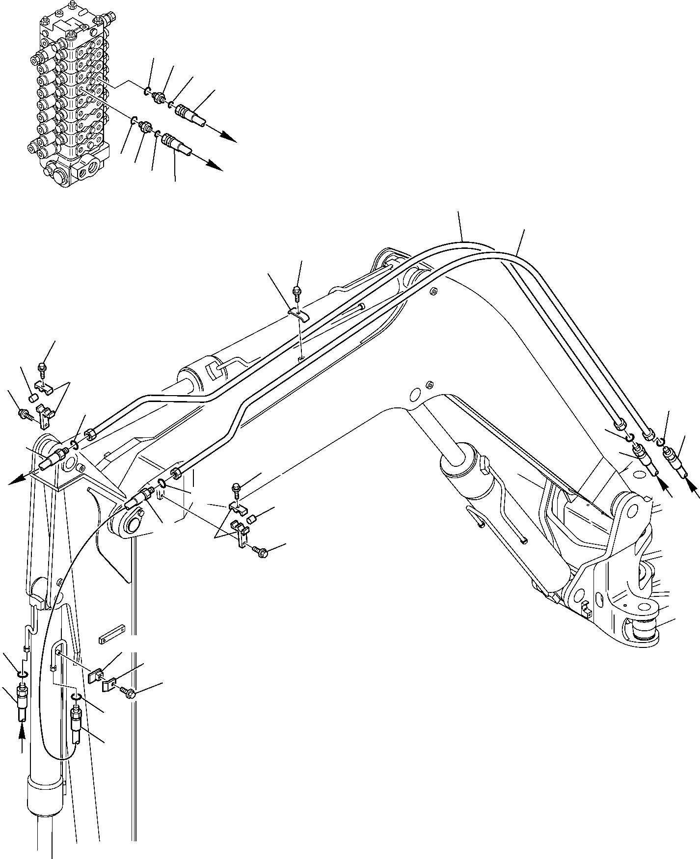Excavators Komatsu / PC95R-2 USA S/N 21D5200330-Up(pc95ar_a) / HYDRAULIC PIPING (BUCKET CYLINDER LINE)(G-0470 : 6730)