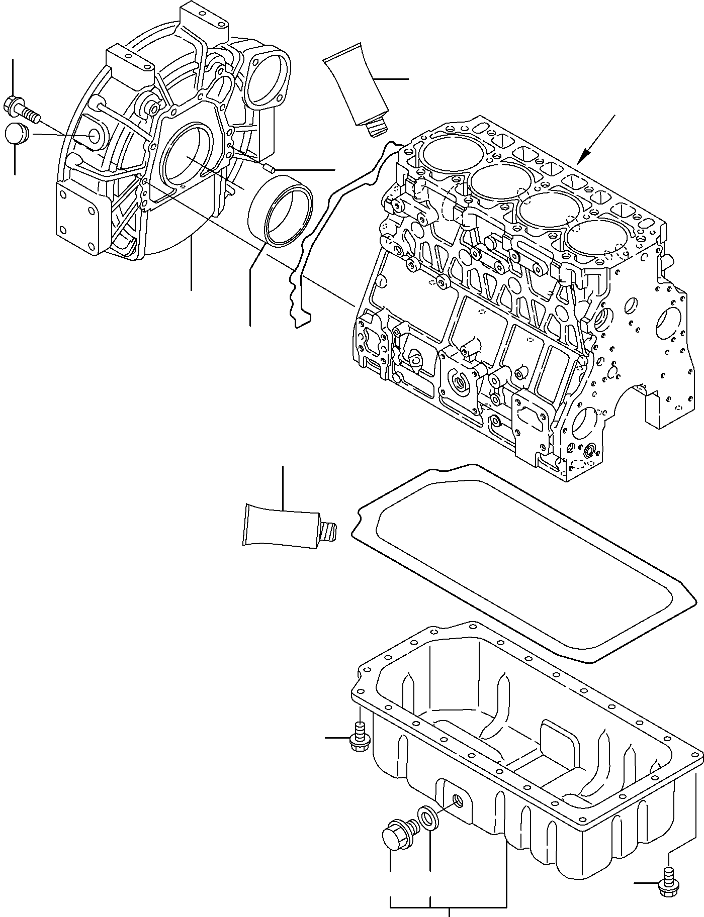 Komatsu parts book diagram for PC95R-2 USA S/N 21D5220114-Up: FLYWHEEL - LUBRICATING OIL SUMP
