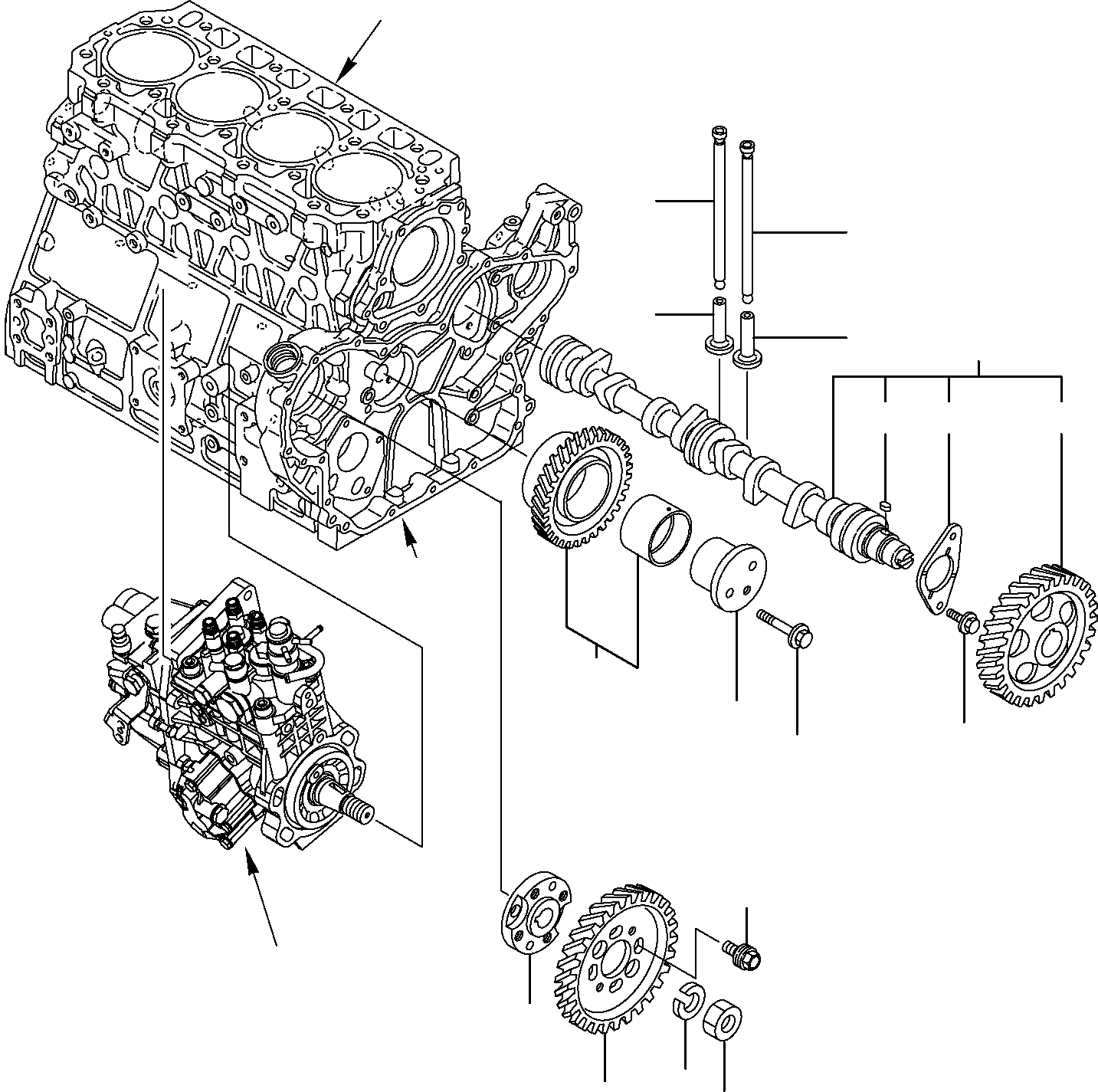 Komatsu parts book diagram for PC95R-2 USA S/N 21D5220114-Up: CAMSHAFT AND DRIVING GEAR