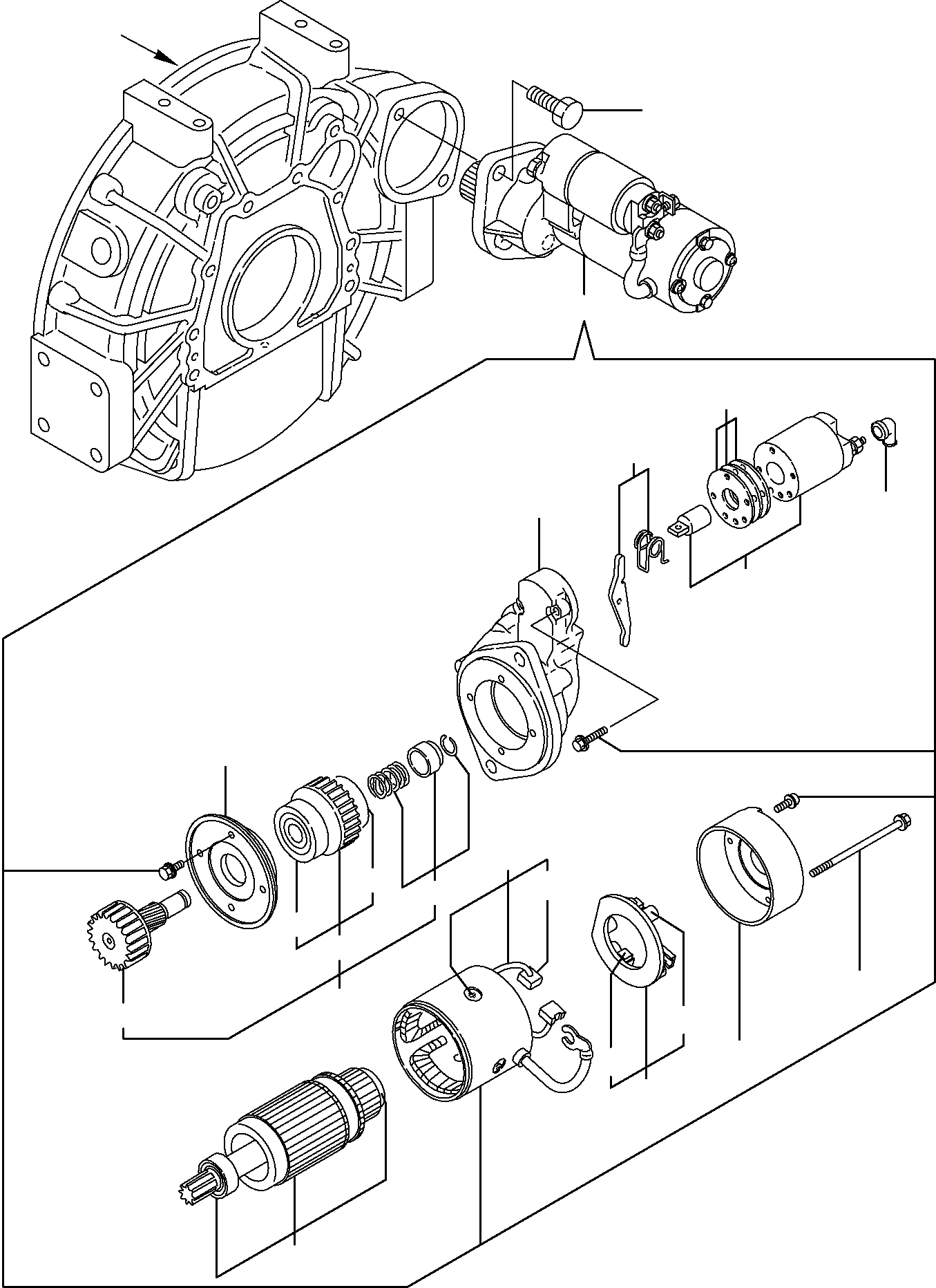 Komatsu parts book diagram for PC95R-2 USA S/N 21D5220114-Up: STARTER MOTOR