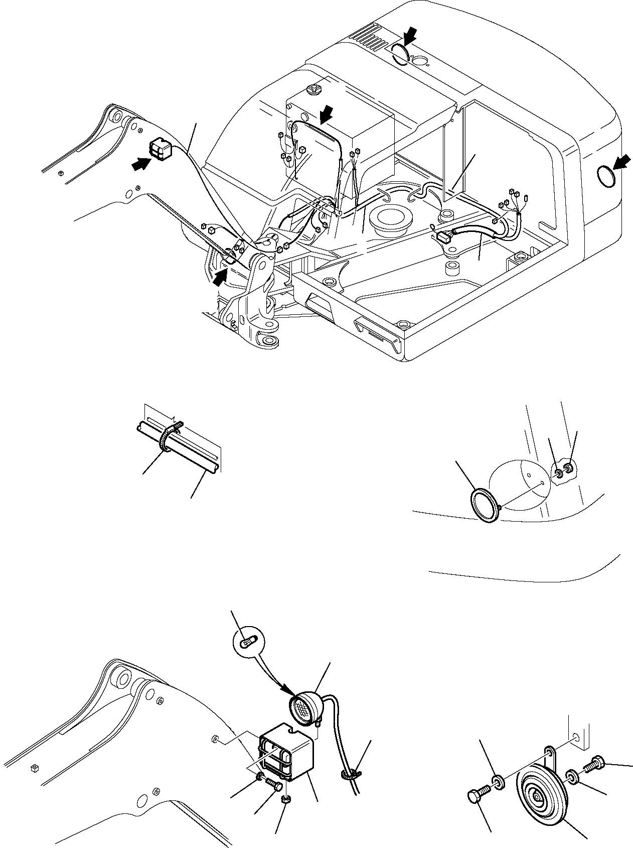 Komatsu parts book diagram for PC95R-2 USA S/N 21D5220114-Up: ELECTRICAL SYSTEM (LIGHT AND SERVICE LINE) (1/2)