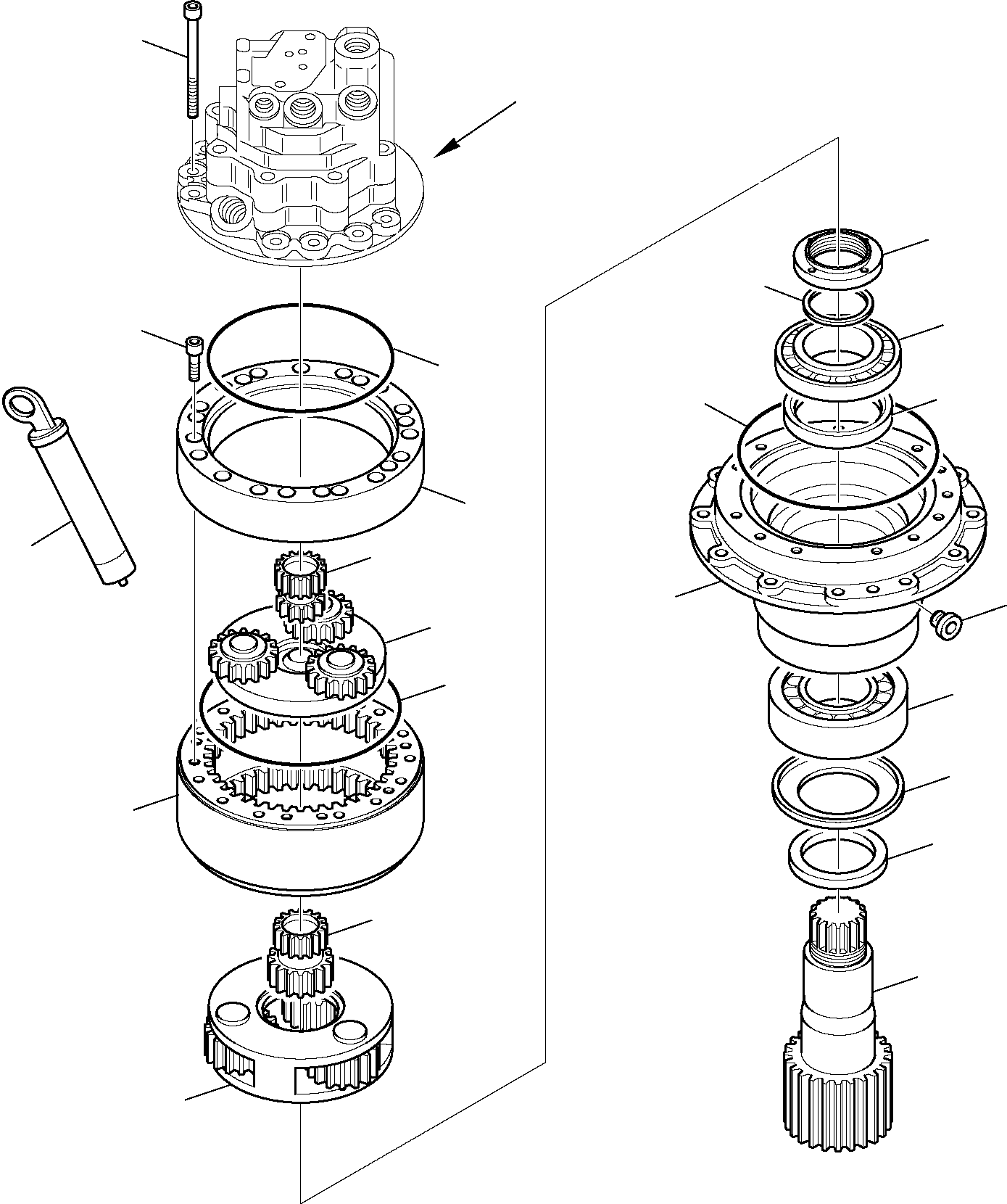 Komatsu parts book diagram for PC95R-2 USA S/N 21D5220114-Up: SWING MACHINERY