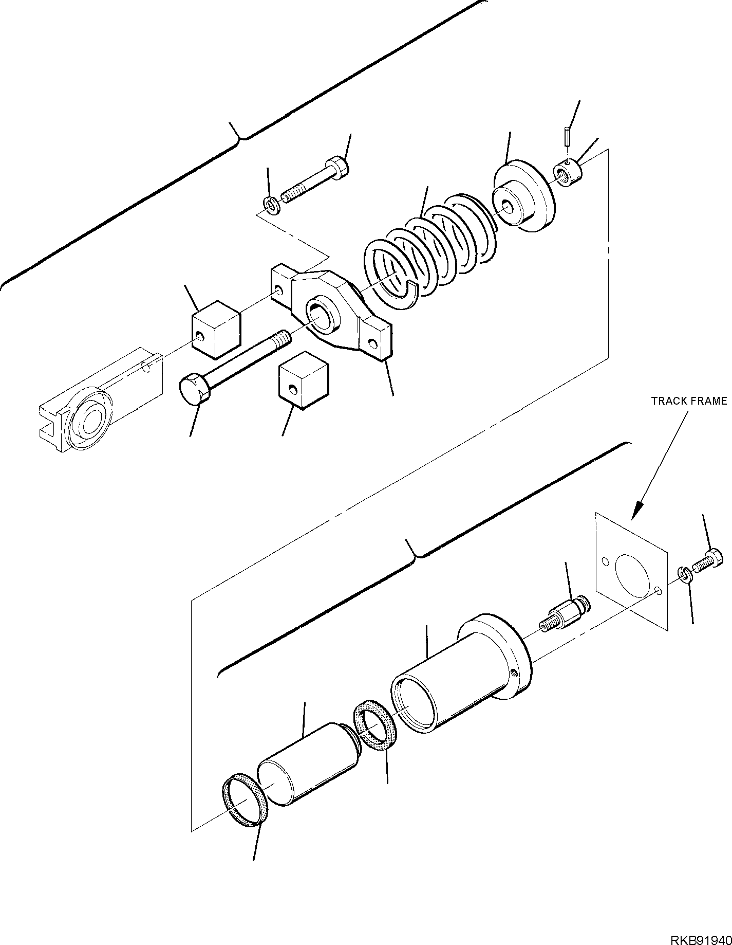 Komatsu parts book diagram for PC95R-2 USA S/N 21D5220114-Up: FRONT IDLER (FOR RUBBER SHOE) (2/2)