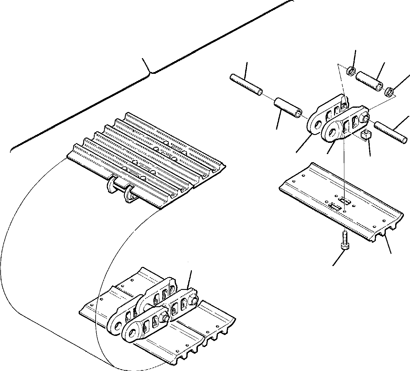 Komatsu parts book diagram for PC95R-2 USA S/N 21D5220114-Up: TRACK SHOE (L=600 MM)