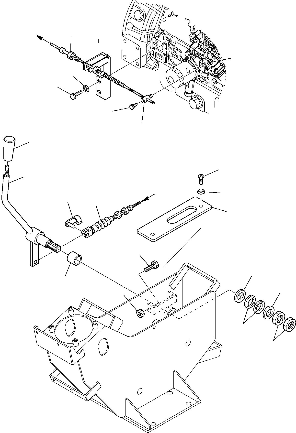 Komatsu parts book diagram for PC95R-2 USA S/N 21D5220114-Up: FUEL CONTROL LEVER