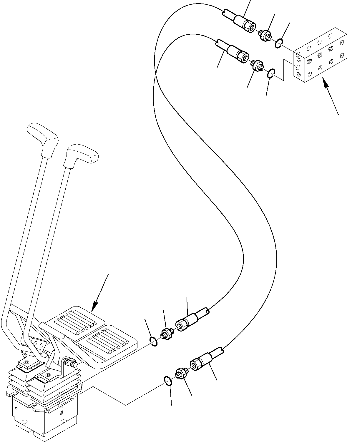 Komatsu parts book diagram for PC95R-2 USA S/N 21D5220114-Up: HYDRAULIC PIPING (TRAVEL PPC LINE) (2/2)