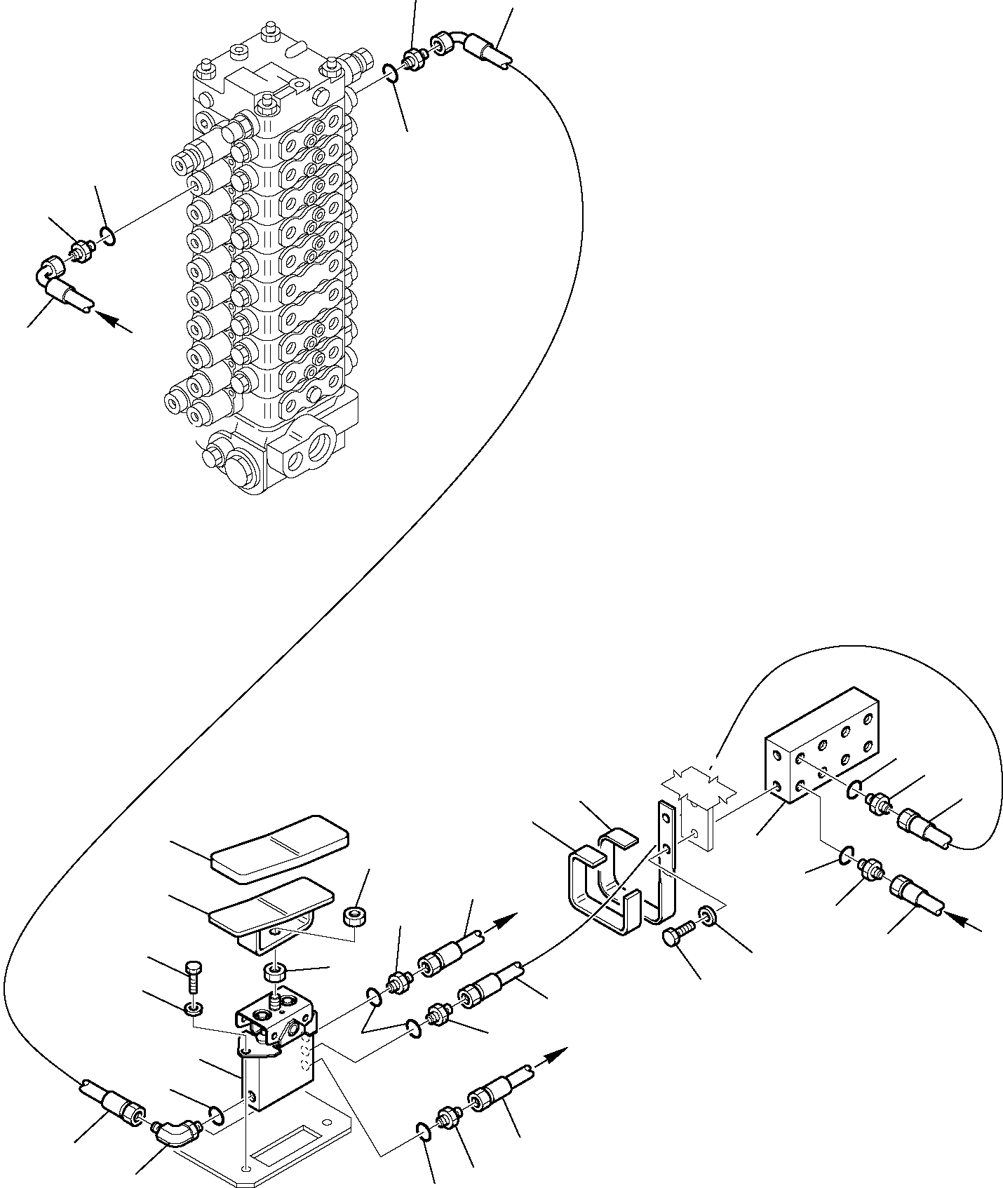Komatsu parts book diagram for PC95R-2 USA S/N 21D5220114-Up: HYDRAULIC PIPING (2ND BOOM PPC VALVE LINE)
