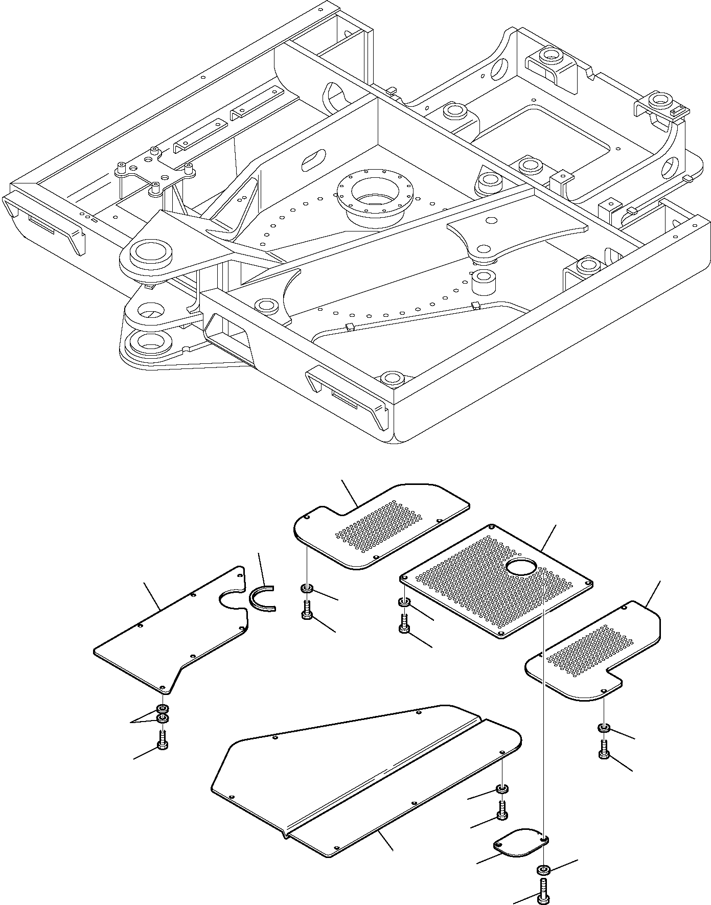 Komatsu parts book diagram for PC95R-2 USA S/N 21D5220114-Up: REVOLVING FRAME UNDER COVER