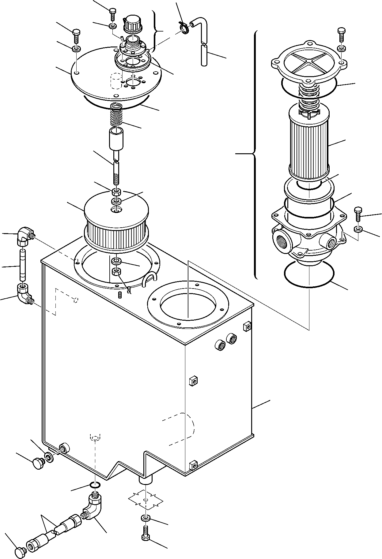 Komatsu parts book diagram for PC95R-2 USA S/N 21D5220114-Up: HYDRAULIC TANK