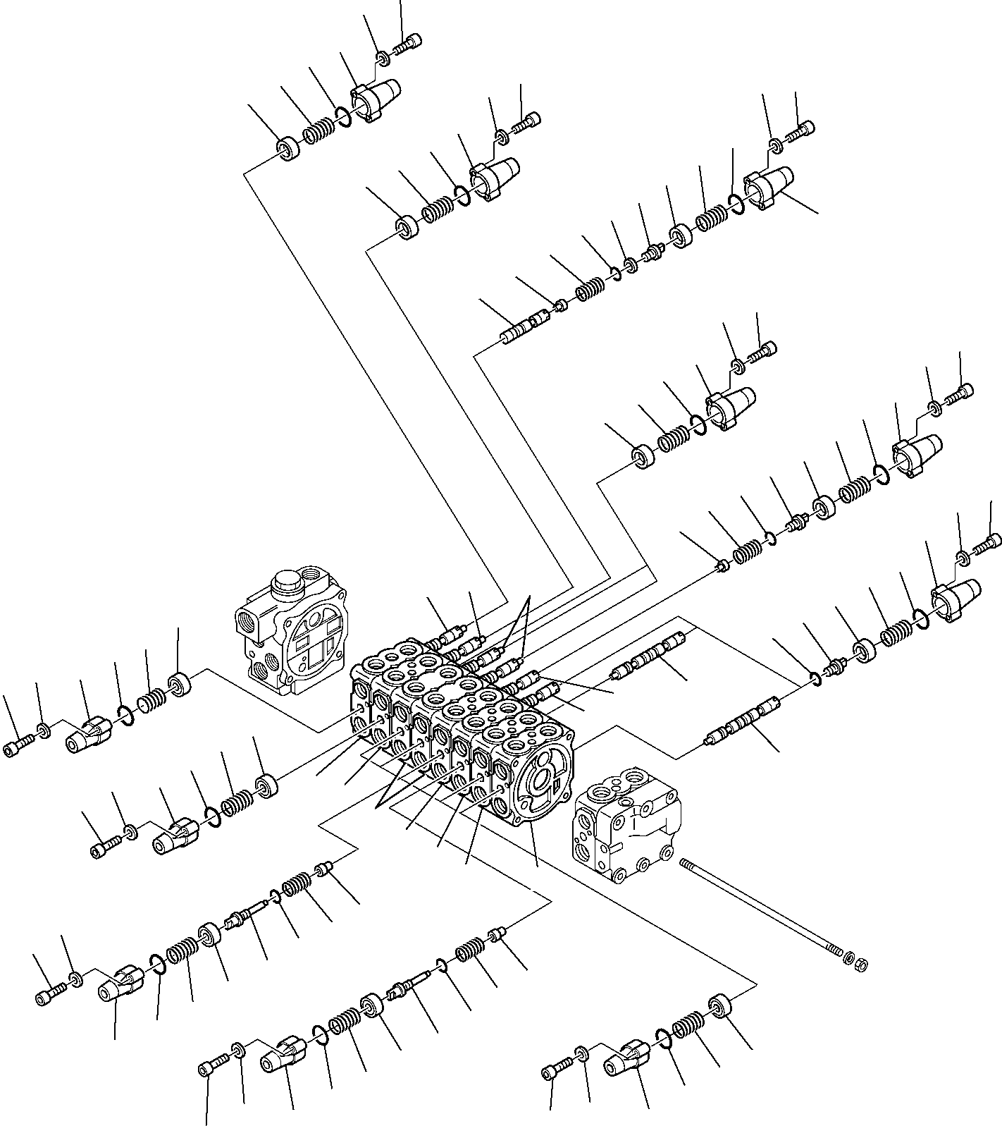 Komatsu parts book diagram for PC95R-2 USA S/N 21D5220114-Up: CONTROL VALVE (1/7)