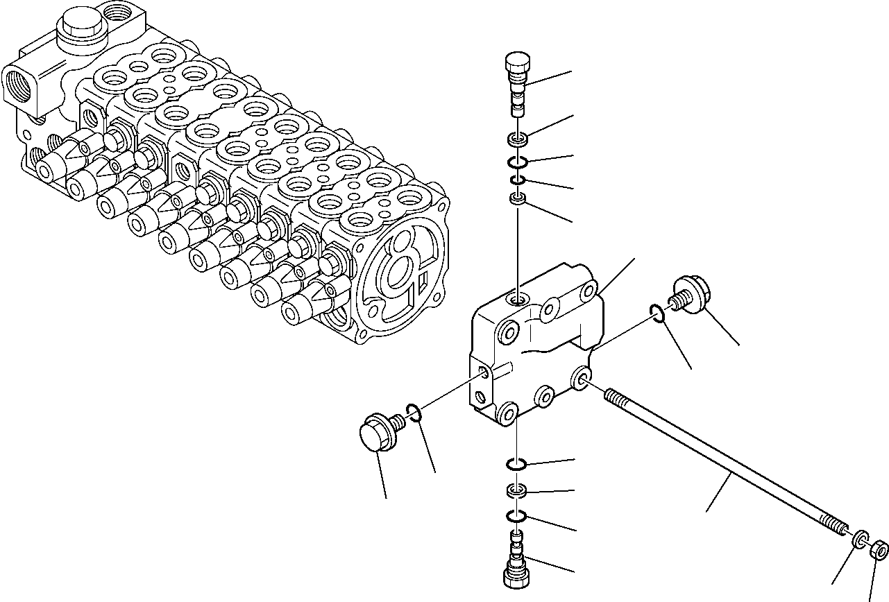 Komatsu parts book diagram for PC95R-2 USA S/N 21D5220114-Up: CONTROL VALVE (4/7)