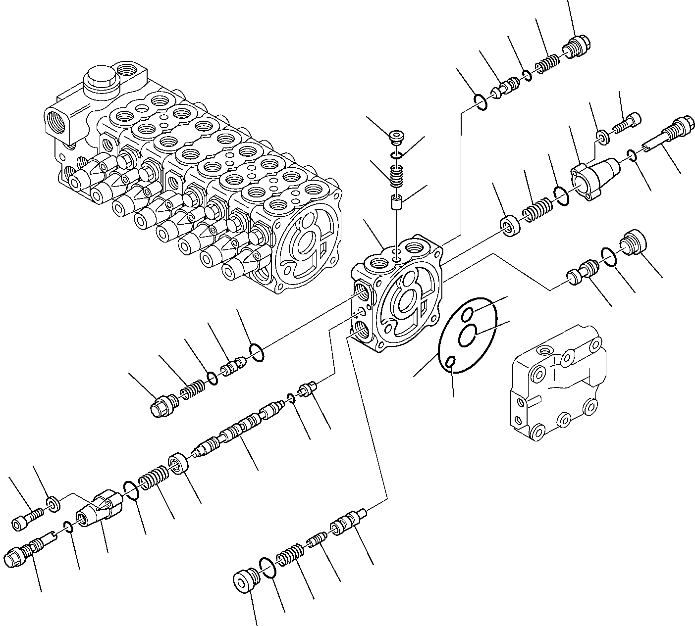 Komatsu parts book diagram for PC95R-2 USA S/N 21D5220114-Up: CONTROL VALVE (7/7)