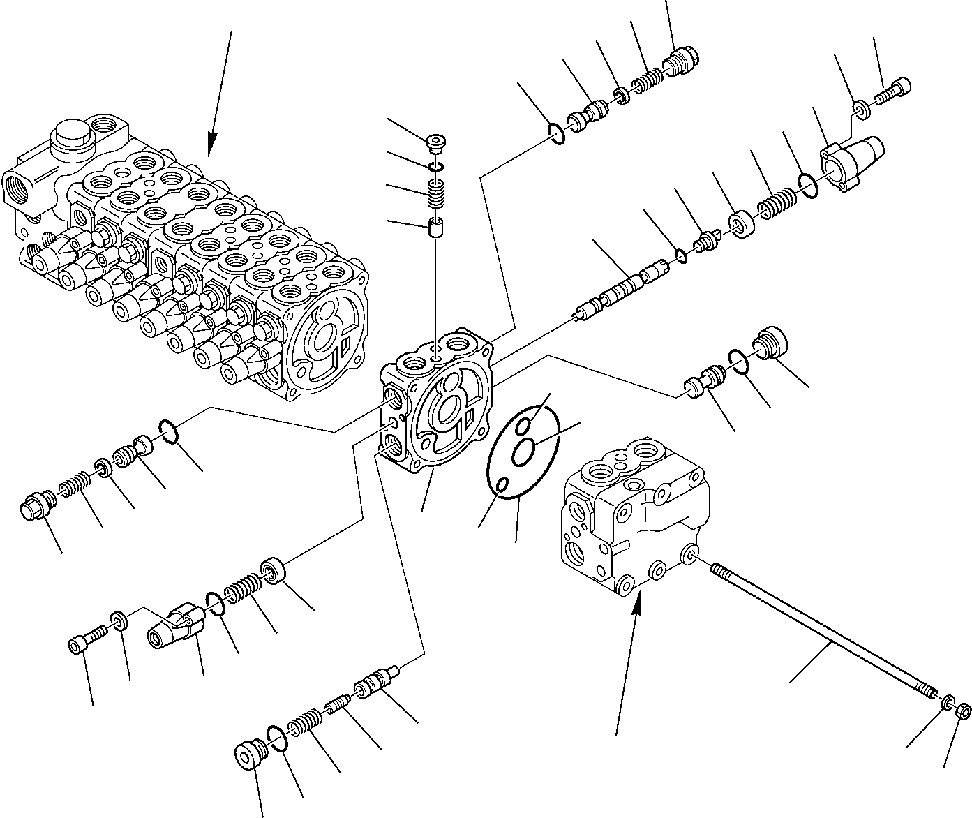 Komatsu parts book diagram for PC95R-2 USA S/N 21D5220114-Up: CONTROL VALVE (FOR 2-PIECE BOOM)