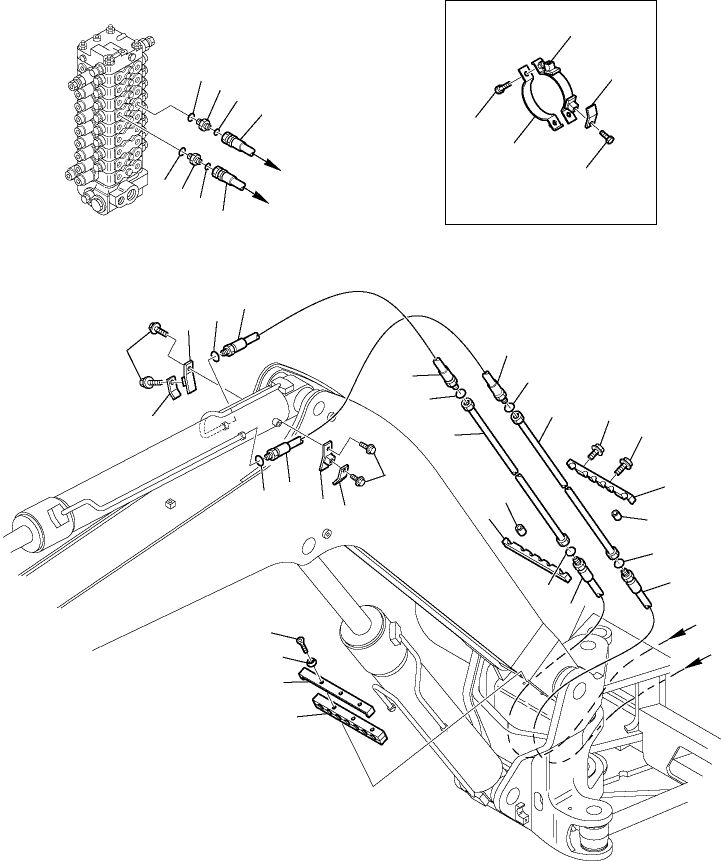 Komatsu parts book diagram for PC95R-2 USA S/N 21D5220114-Up: HYDRAULIC PIPING (ARM CYLINDER LINE)
