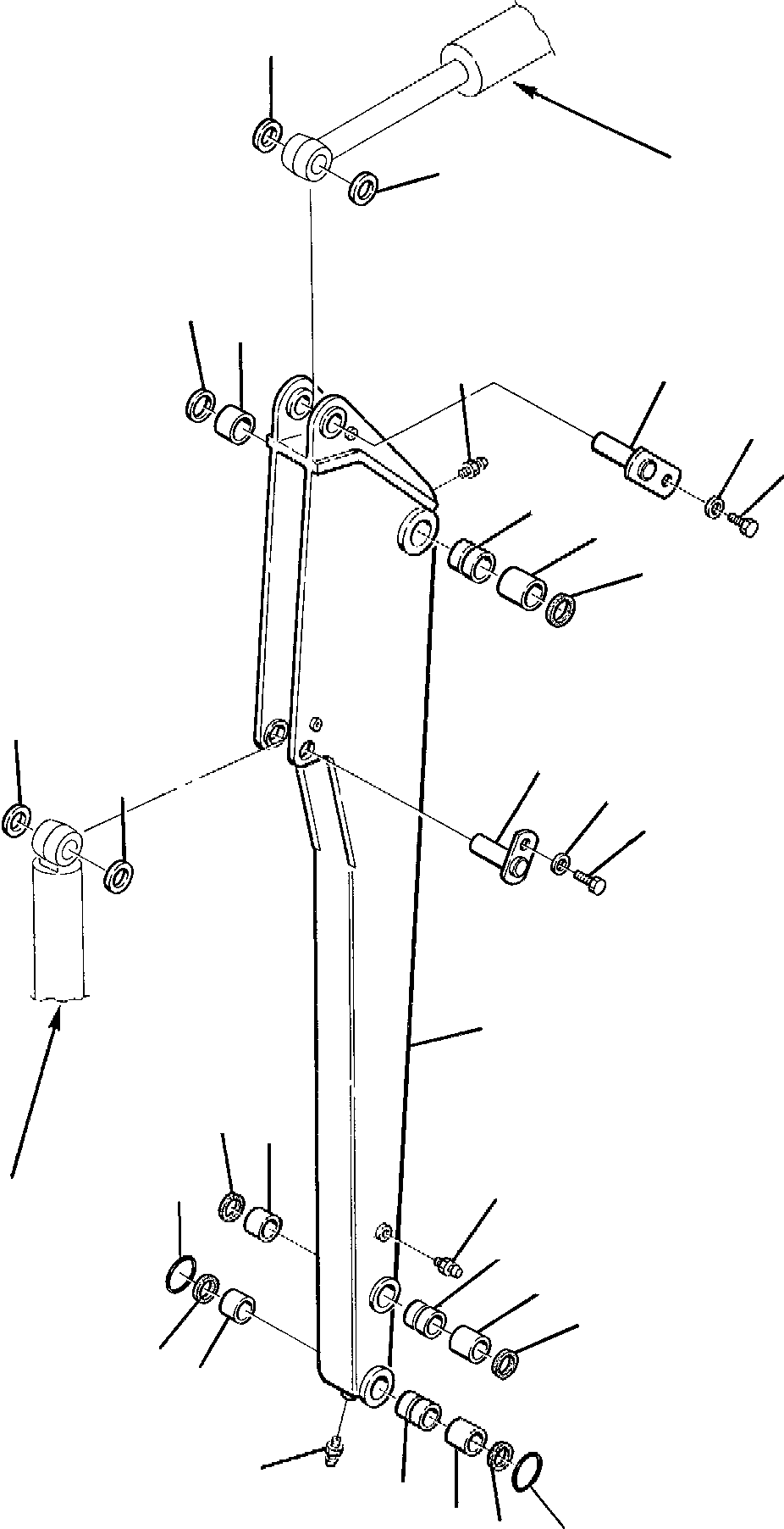 Komatsu parts book diagram for PC95R-2 USA S/N 21D5220114-Up: ARM, L=2300 MM