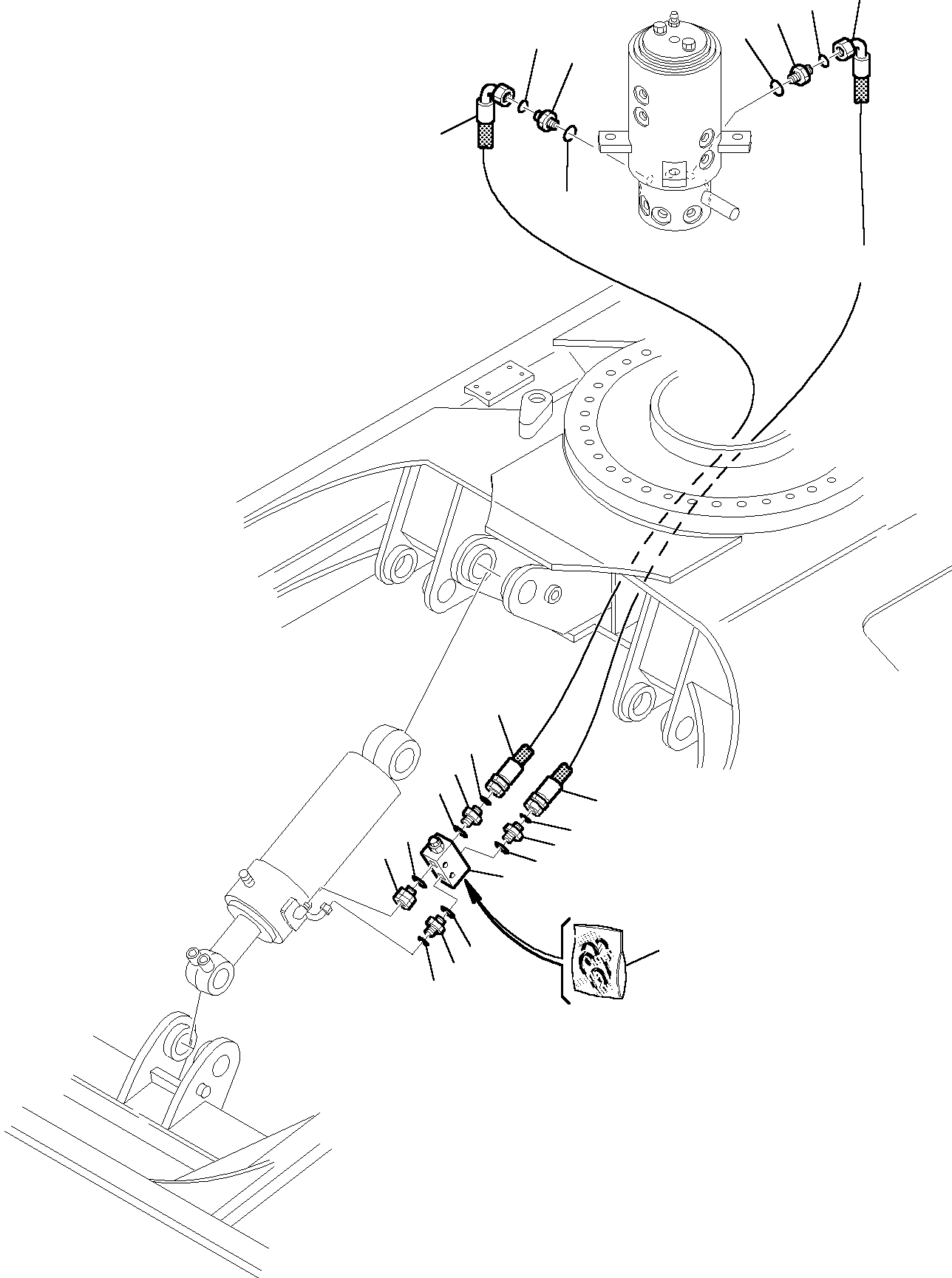 Komatsu parts book diagram for PC95R-2 USA S/N 21D5220114-Up: HYDRAULIC PIPING (BLADE LINE) (LOWER)