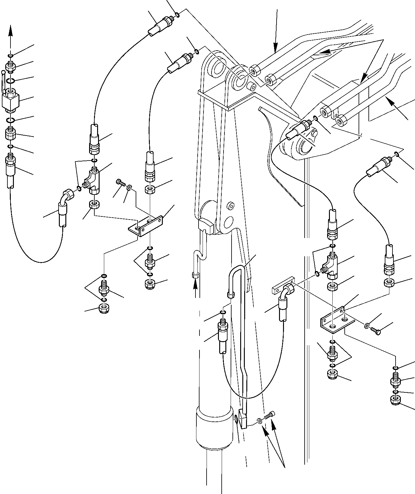 Komatsu parts book diagram for PC95R-2 USA S/N 21D5220114-Up: HYDRAULIC PIPING (ATTACHMENT LINE) (ARM SIDE)