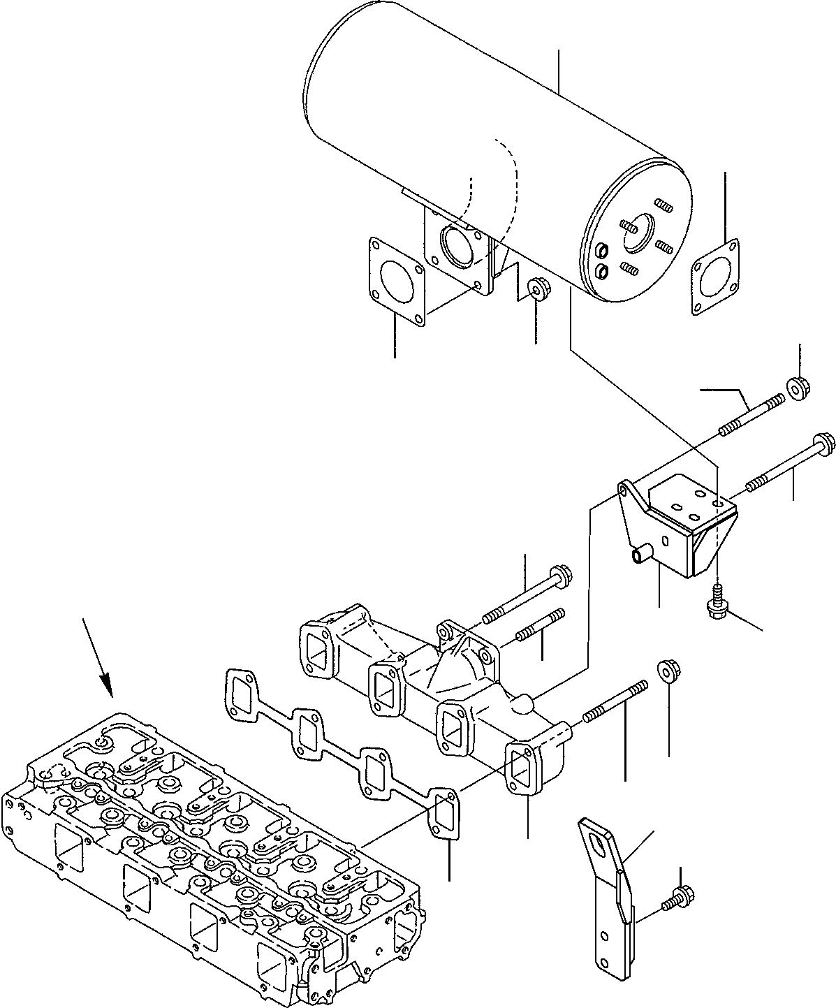 Excavators Komatsu / PC95R-2 S/N 21D5200001-Up(pc95r_2) / EXHAUST MANIFOLD AND SILENCER(A-0030 : 0151)