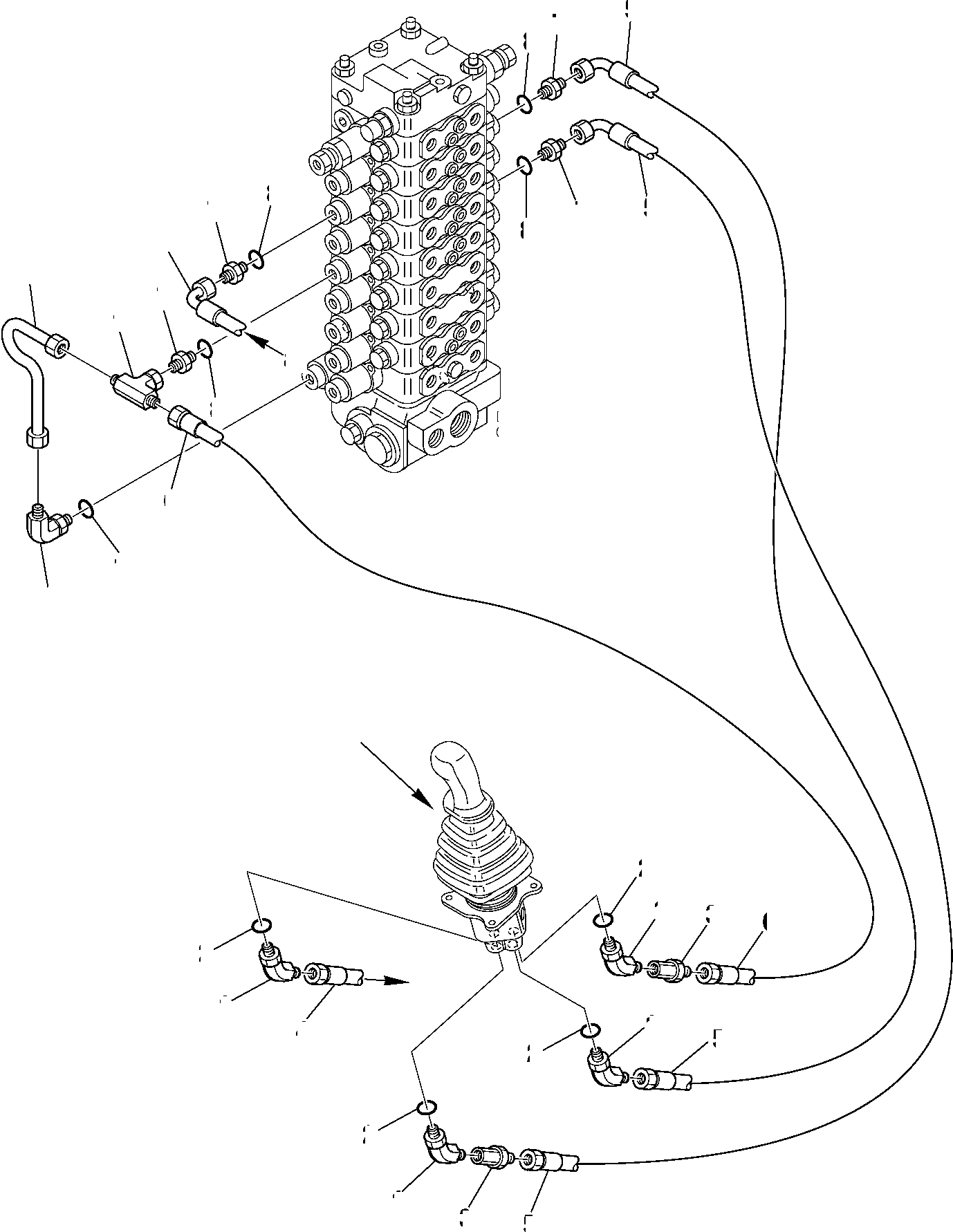 Excavators Komatsu / PC95R-2 S/N 21D5200001-Up(pc95r_2) / HYDRAULIC PIPING (BOOM AND BUCKET PPC VALVE LINE) (2/2)(E-0050 : 4210)