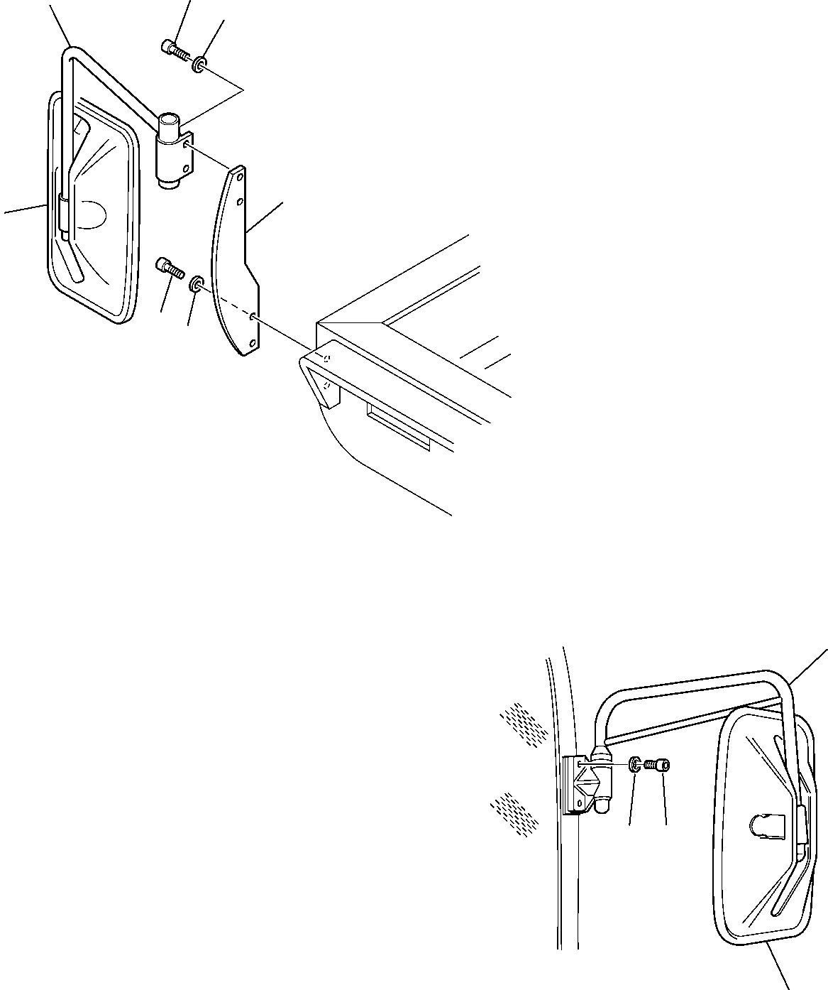Excavators Komatsu / PC95R-2 S/N 21D5200001-Up(pc95r_2) / L.H. AND R.H. VIEW MIRROR(F-0160 : 5520)