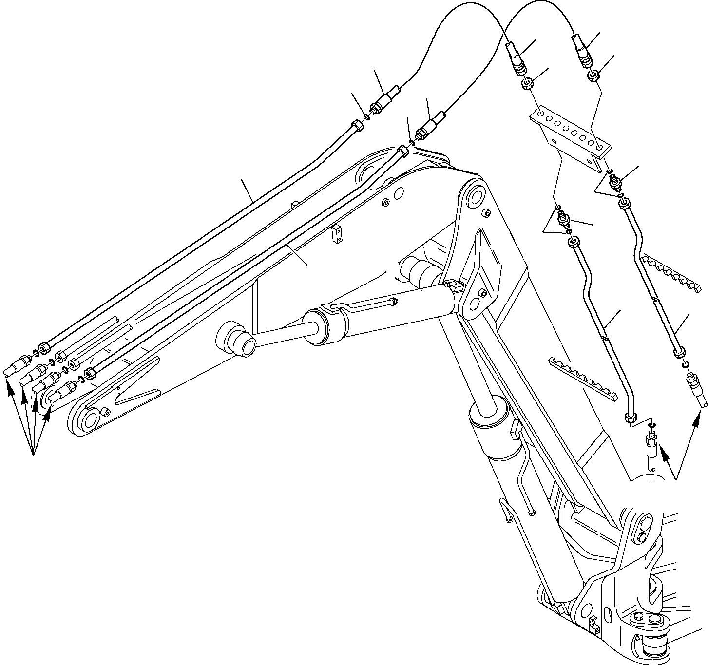 Excavators Komatsu / PC95R-2 S/N 21D5200001-Up(pc95r_2) / HYDRAULIC PIPING (ATTACHMENT LINE) (FOR 2-PIECE BOOM) (BOOM SIDE)(H-0240 : 7920)
