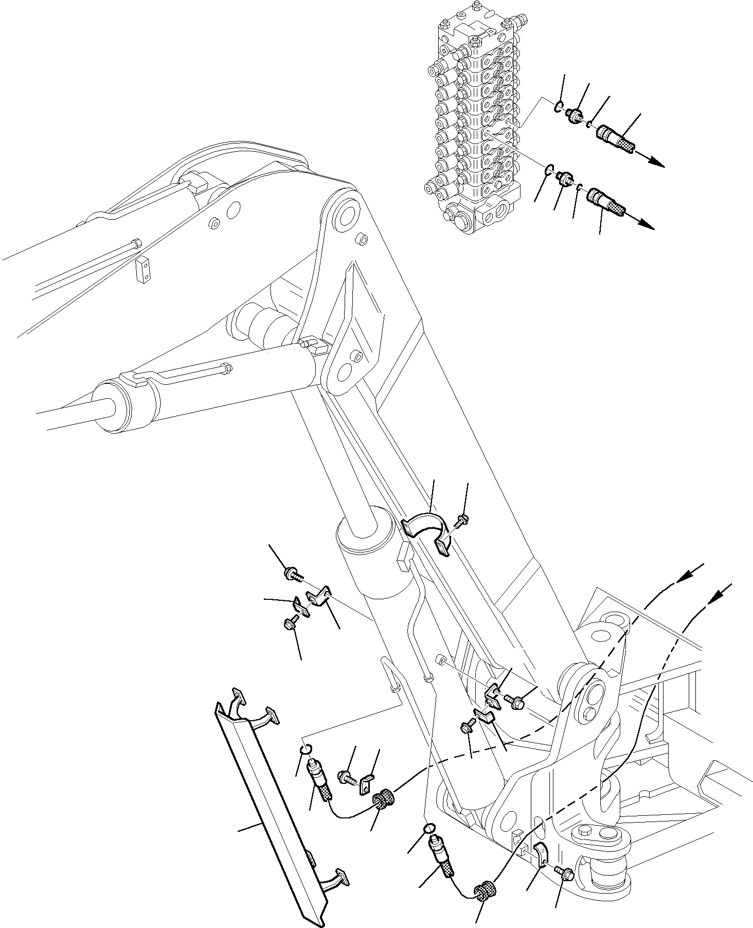 Excavators Komatsu / PC95R-2 S/N 21D5200330-Up(pc95r_2a) / HYDRAULIC PIPING (BOOM CYLINDER LINE) (WITH 2-PIECE BOOM)(G-0410 : 6705)