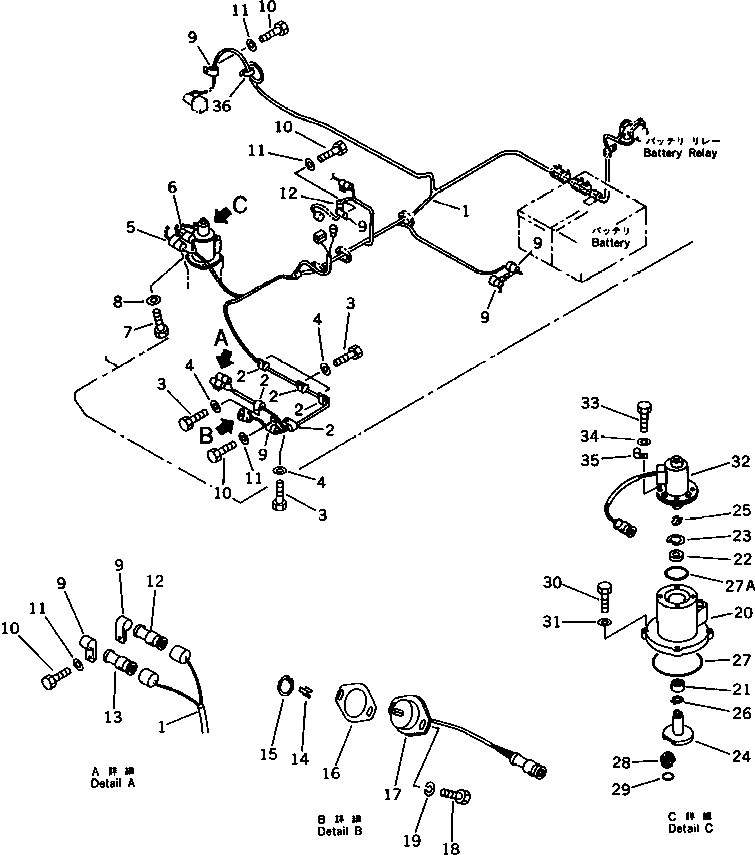 Excavators Komatsu / PF3-1 S/N 10001-UP(pf3-1r) / ELECTRICAL SYSTEM (WIRING) (2/2)(030160 : 1435)