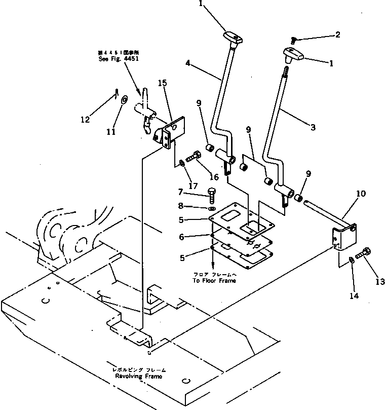 Excavators Komatsu / PF3-1 S/N 10001-UP(pf3-1r) / TRAVEL CONTROL LEVER AND LINKAGE(060060 : 2301)