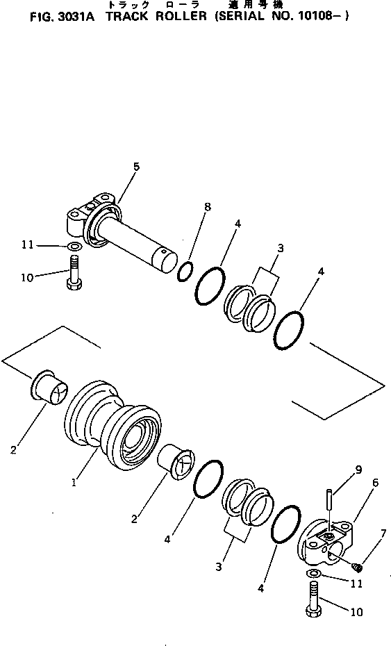 Excavators Komatsu / PF3-1 S/N 10001-UP(pf3-1r) / TRACK ROLLER(#10108-)(090050 : 3031A)