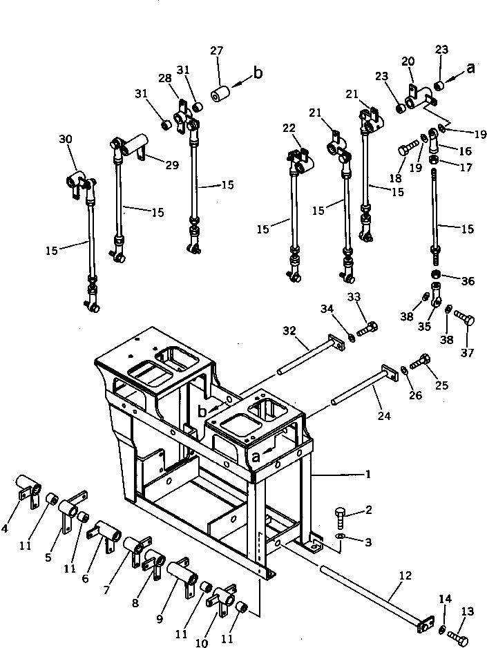 Excavators Komatsu / PF3-1 S/N 10001-UP(pf3-1r) / VALVE CONTROL LINKAGE (2/3)(120080 : 4407)