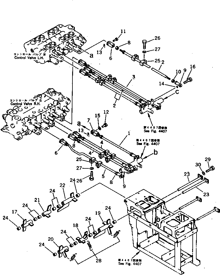 Excavators Komatsu / PF3-1 S/N 10001-UP(pf3-1r) / VALVE CONTROL LINKAGE (3/3)(#10001-.)(120090 : 4409)