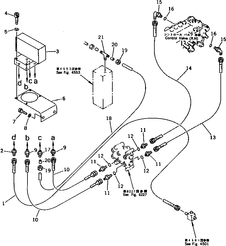 Excavators Komatsu / PF3-1 S/N 10001-UP(pf3-1r) / SWING MECHANICAL BRAKE PIPING(120210 : 4701)
